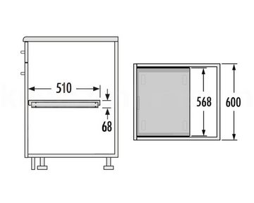 Hailo Auszug Hailo Universaltablar 3271351 Laundry Area Metall-Auszug Ordnungsmodul, für 60 cm Unterschrank mit Drehtür