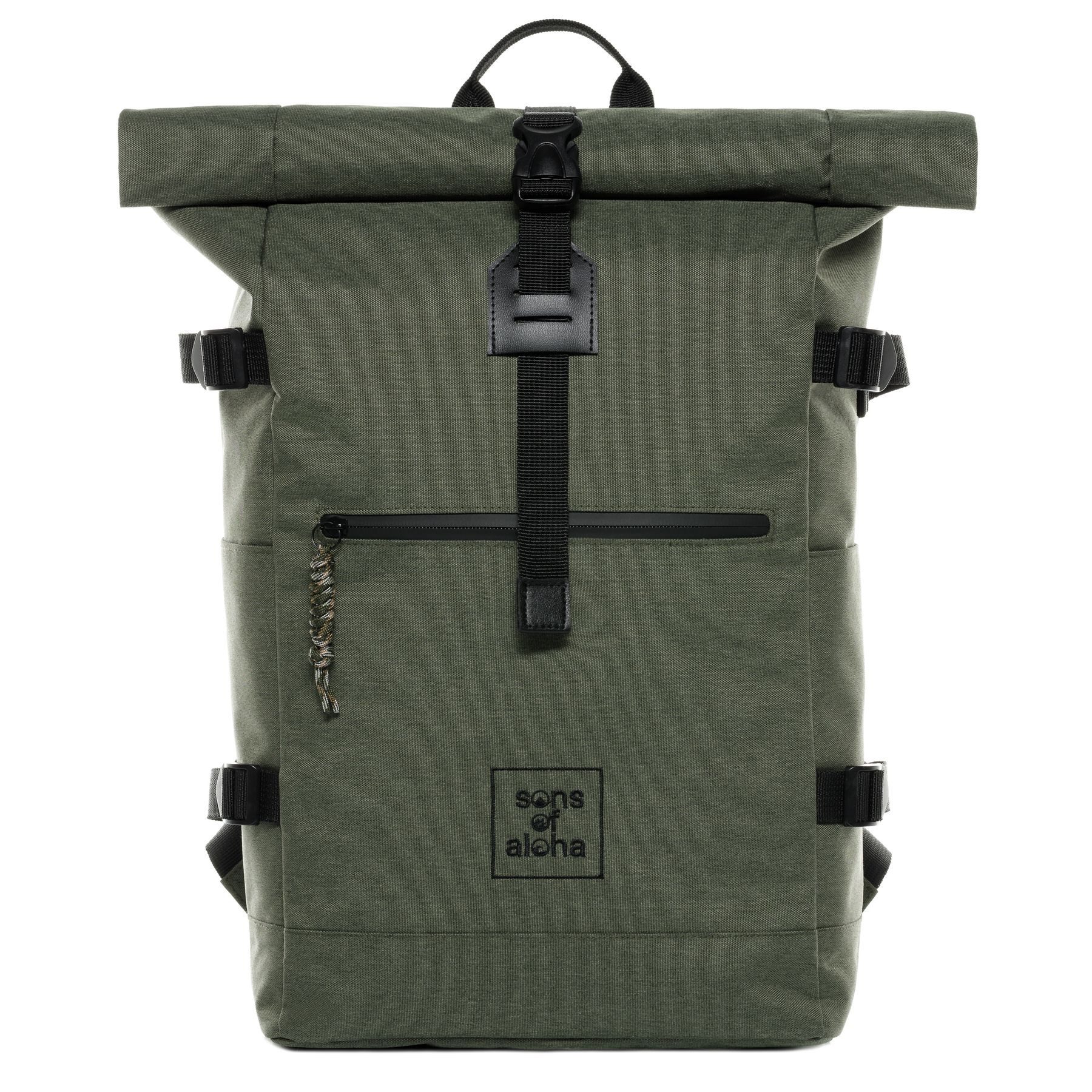 SONS OF ALOHA Rucksack XL RollTop Rucksack KANE erweiterbar Laptop-Fach groß, Tagesrucksack Laptopfach aus recyceltem Plastik, Daypack viele Fächer
