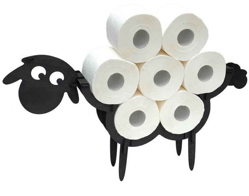 DanDiBo Toilettenpapierhalter »DanDiBo Toilettenpapierhalter Schwarz Holz Schaf WC Rollenhalter Klopapierhalter Freistehend WC Papierhalter Toilettenrollenhalter«