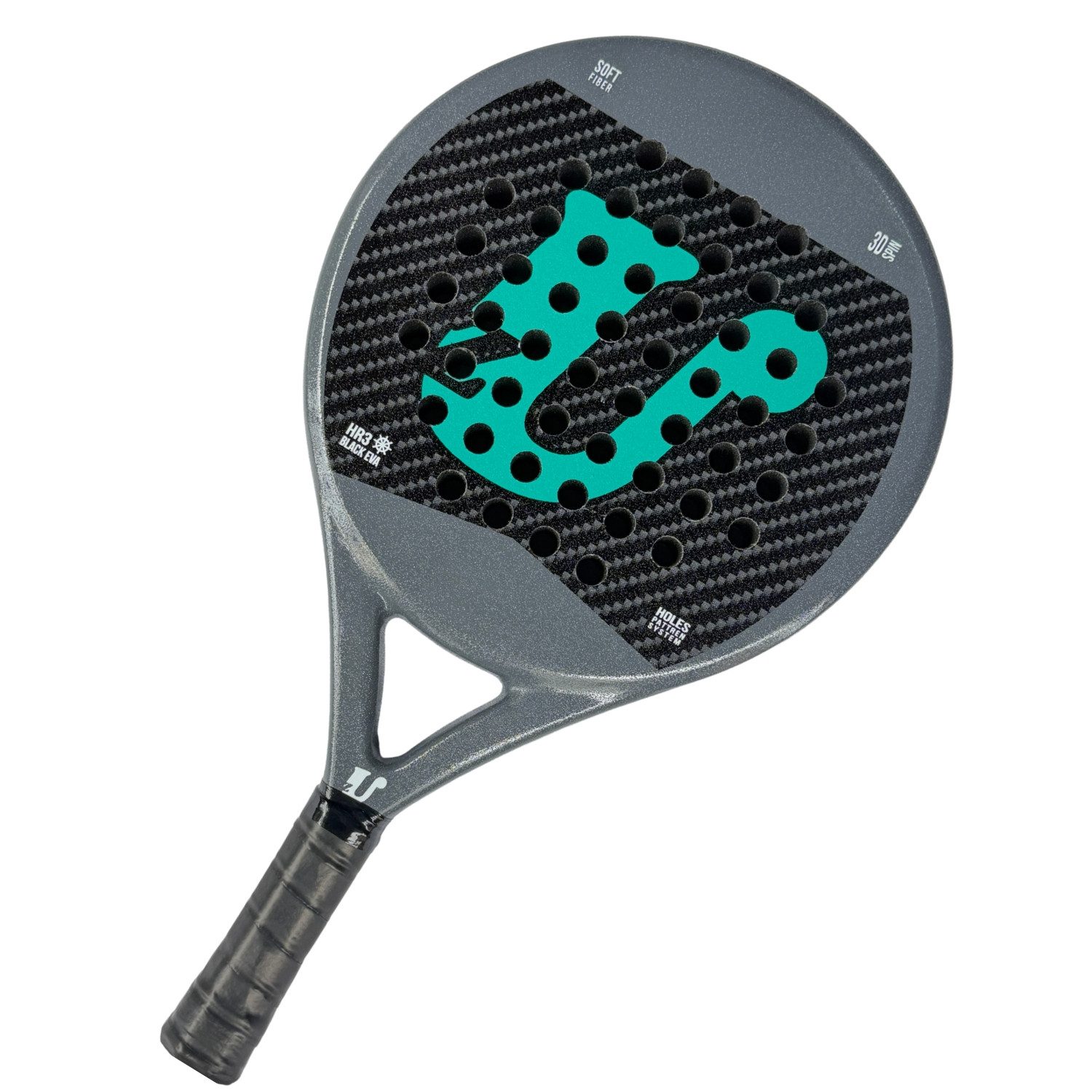 Uzman Padelschläger Padelschläger Fiberglas mit großem Sweet Spot & Tragetasche, ergonomischer Komfortgriff gelochte Schlagfläche