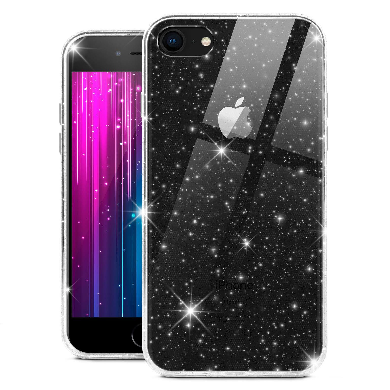 moex Handyhülle für iPhone 8 Hülle Glitzer Dünn Sparky Case Clear 4,7 Zoll, Silikon Schutzhülle Durchsichtig Design Glitzerhülle Cover Ultra Slim