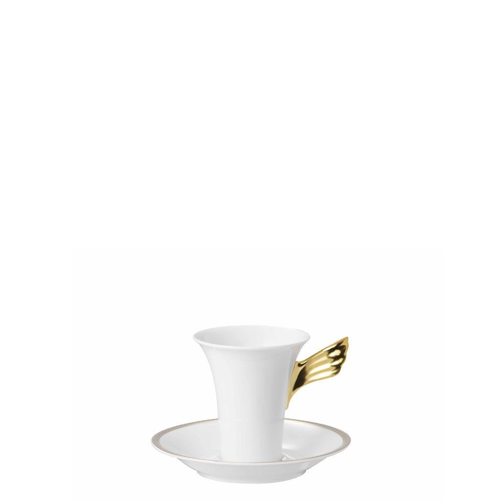 Rosenthal Kaffeetasse meets Med. 2-tlg., Versace Meandre Tasse Porzellan Ikarus d`Or