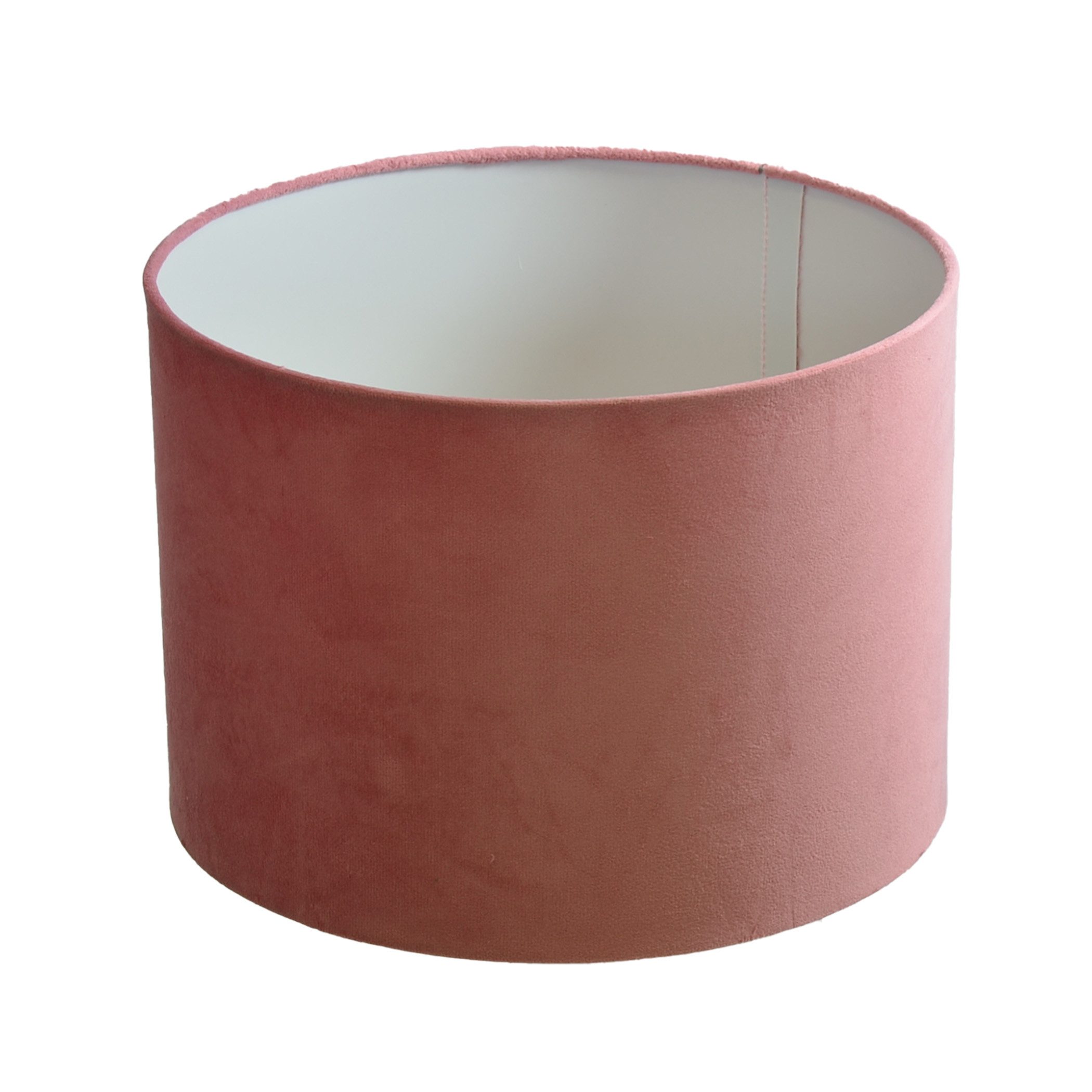 B&S Lampenschirm Ø 30 x 20 cm Velour rosa samtige Oberfläche Zylinderform