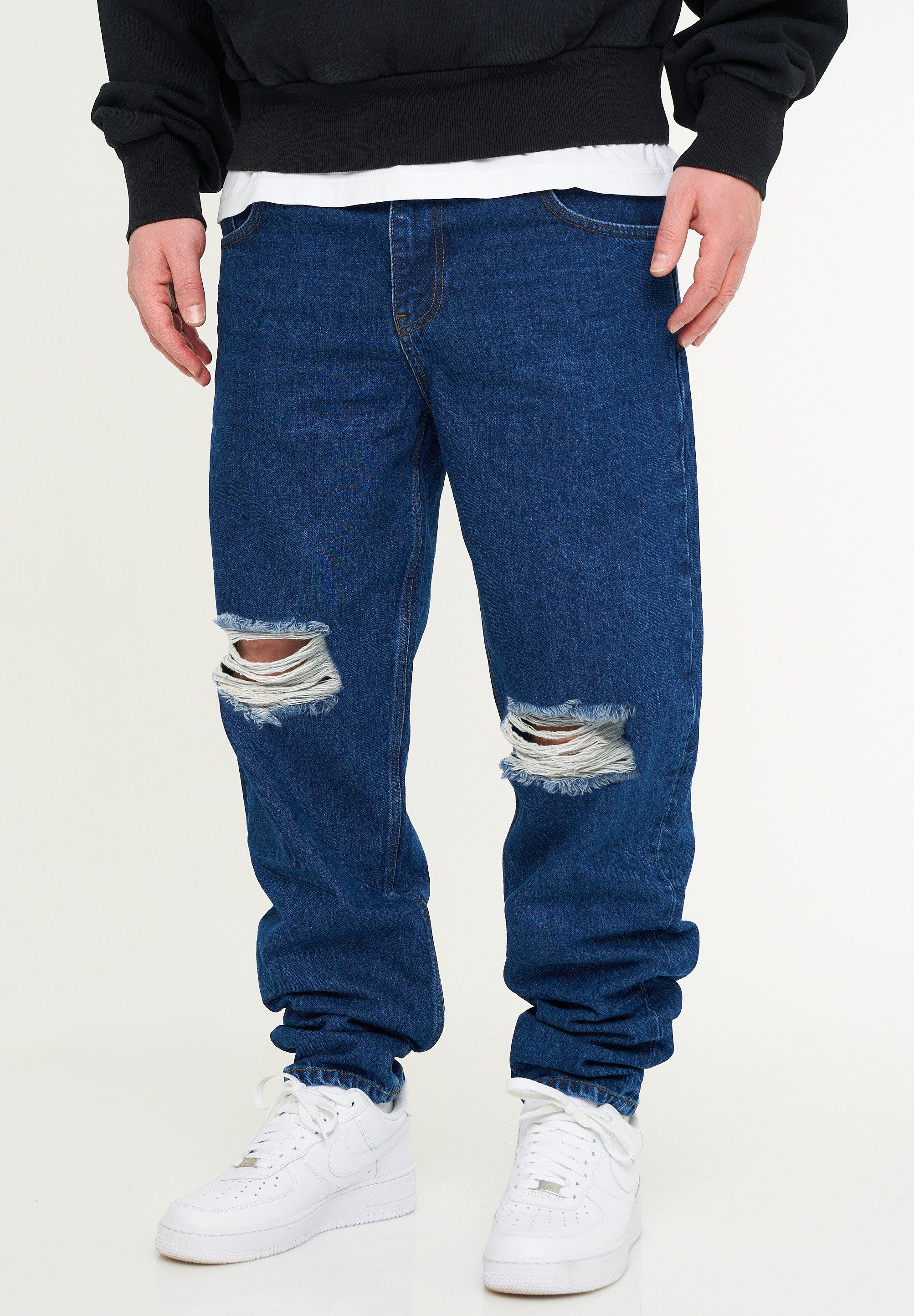 DAILY COTTON Tapered-fit-Jeans DCSAVANETA Herren Lange Hose Jeans Ripped Tapered-Fit