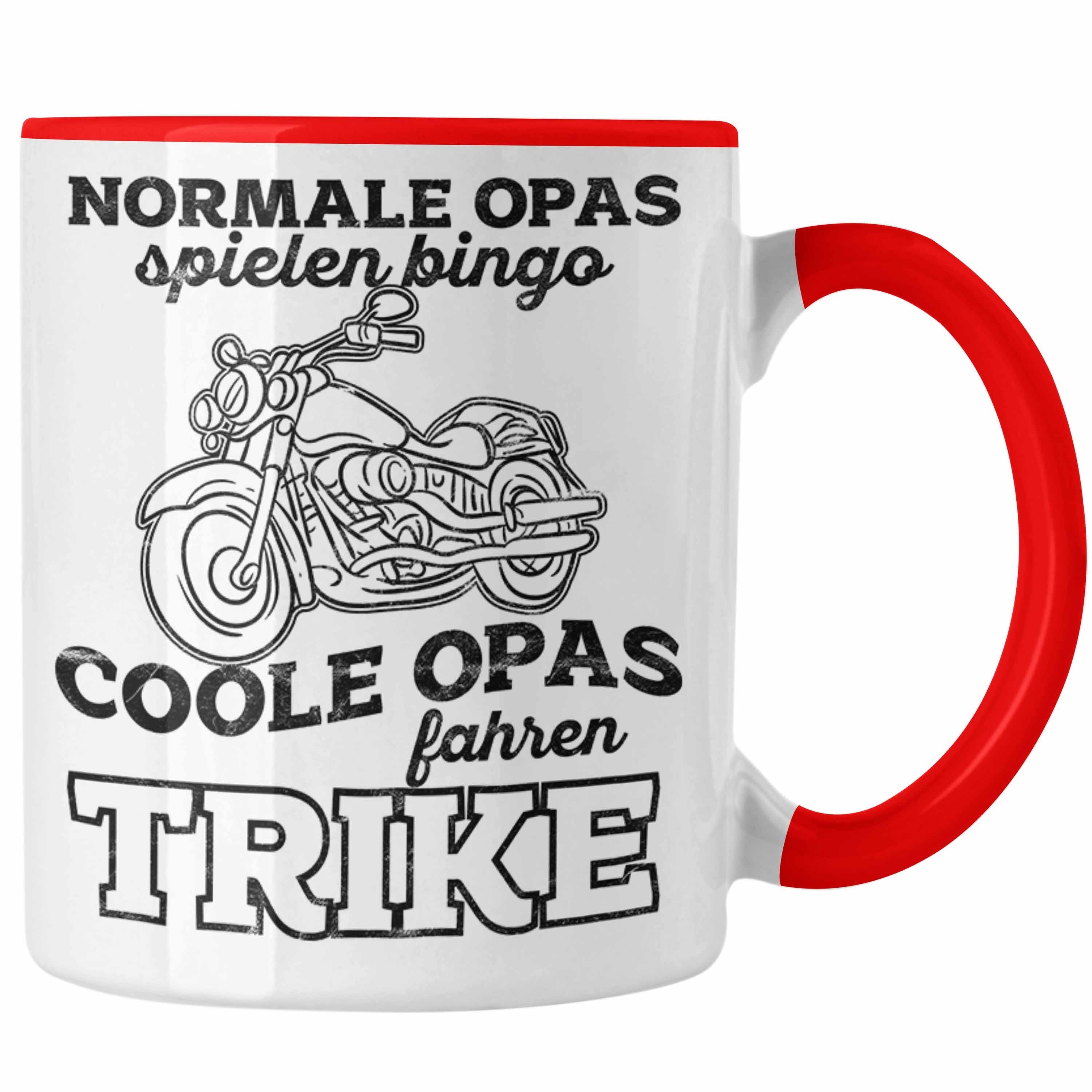 Trendation Tasse Tasse für Opa Geschenk für Trike Fahrer Geschenkidee Lustig Rot