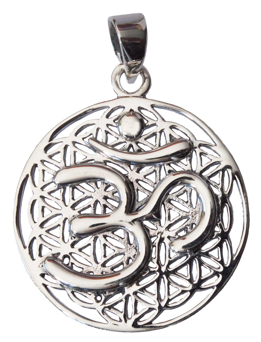 Kettenanhänger Anhänger "Blume des Lebens mit Om" Silber 925 8,5g