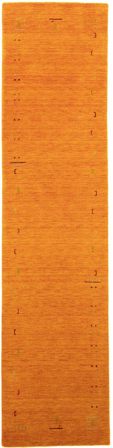 Bordüre 18 Läufer orange Höhe: rechteckig, bunte mm, FEIN GABBEH FENTH, Schurwolle morgenland,