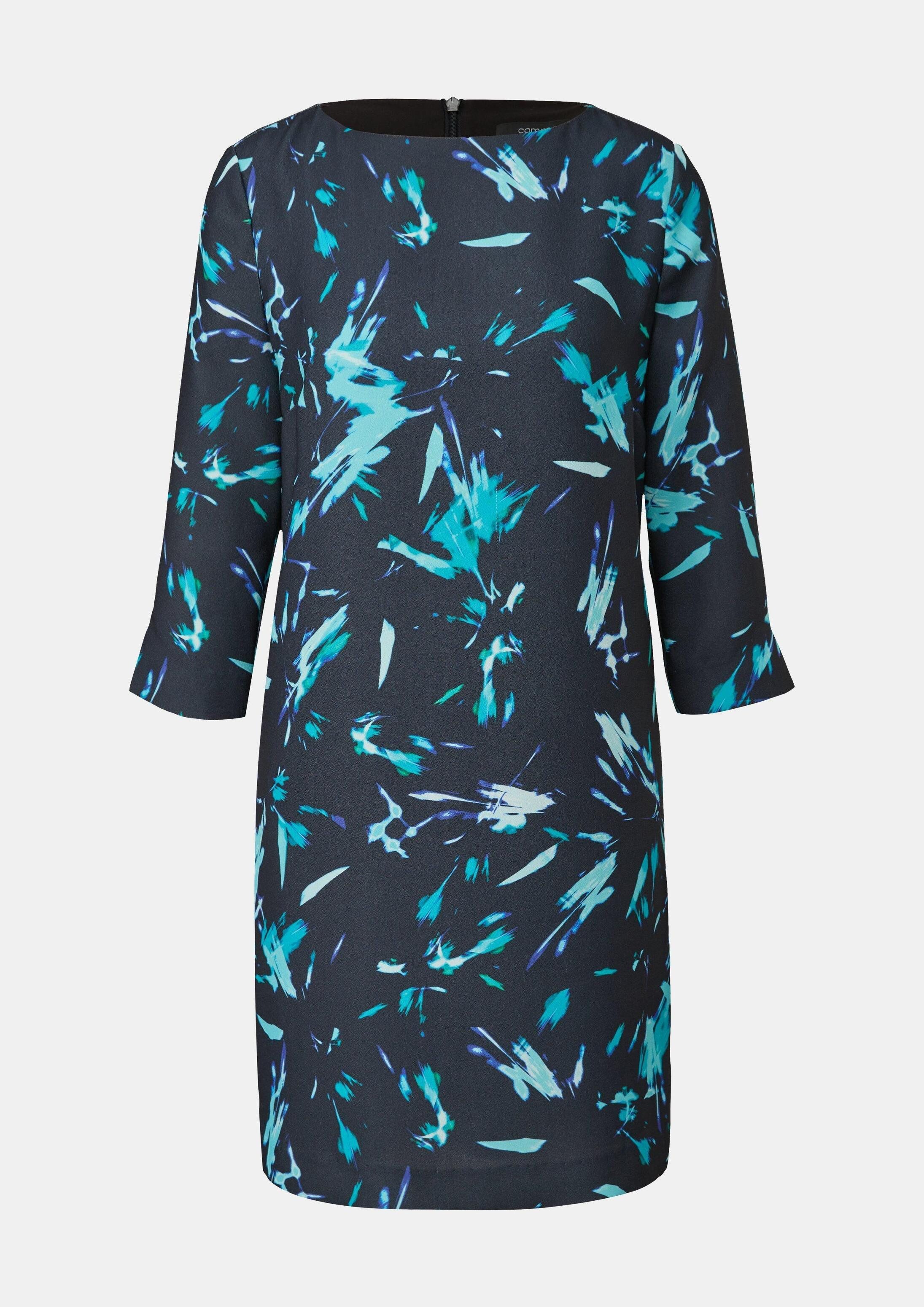 comma Minikleid Kleid Crêpe-Kleid mit 3/4-Ärmeln