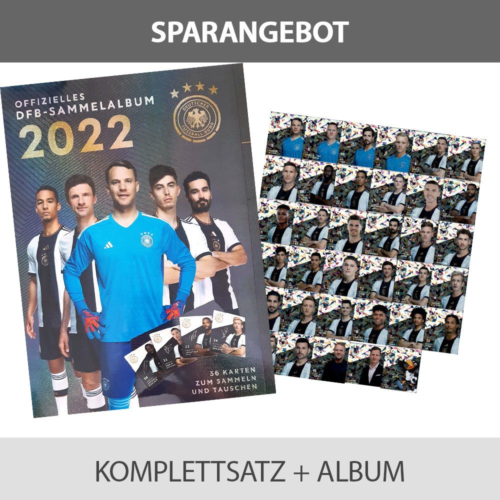 Sammelkarte REWE WM 2022 Sammelkarten - 1 Komplettsatz GLITZER + Album