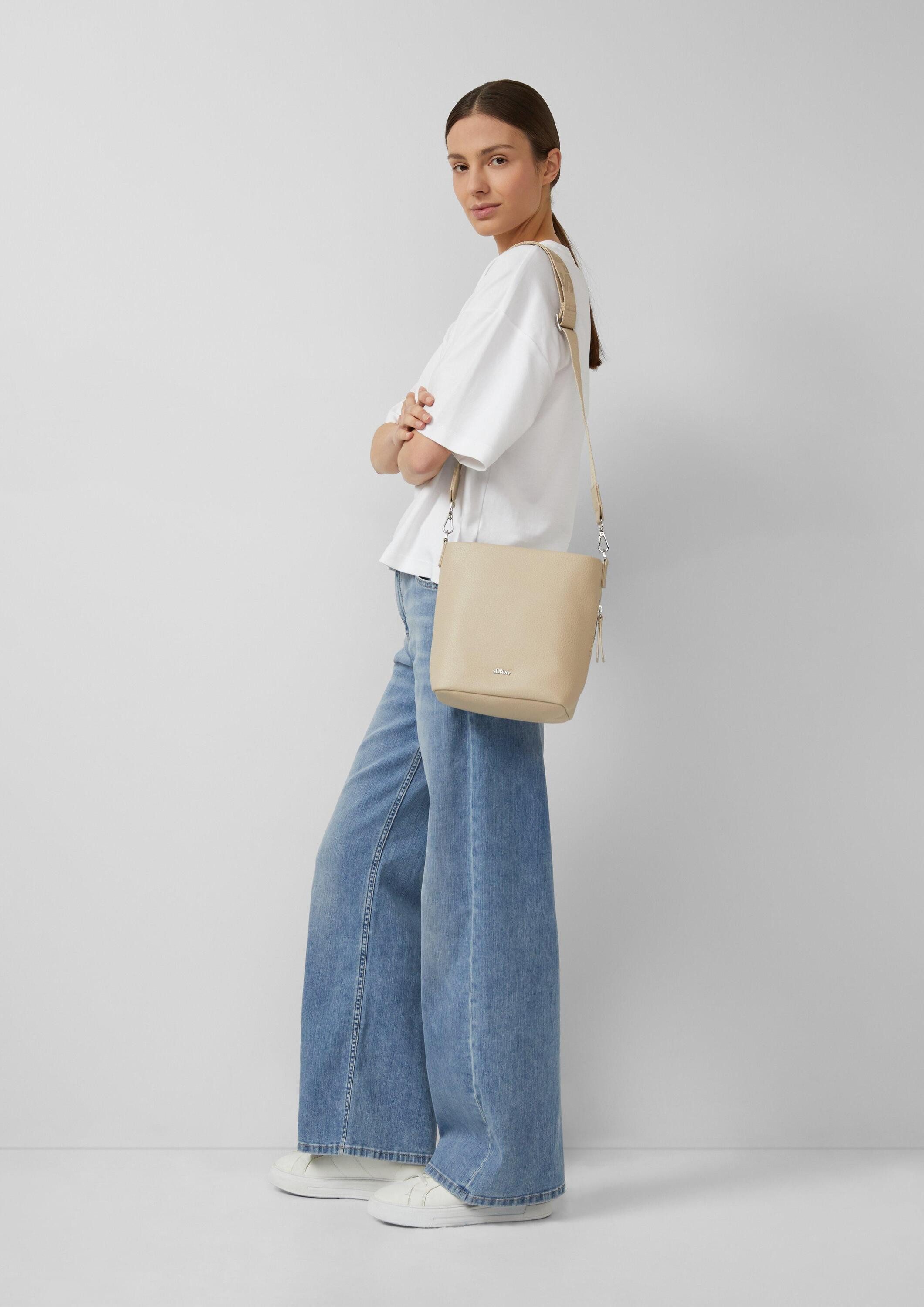 s.Oliver Schultertasche Tasche, Hobo-Bag in Leder-Optik mit abnehmbarem Schultergurt