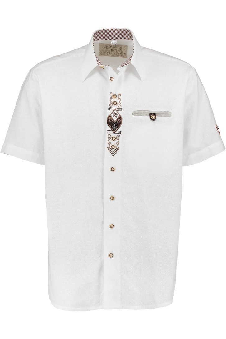 Orbis Textil GmbH & Co. KG Trachtenhemd Trachtenhemd - DINO - weiß