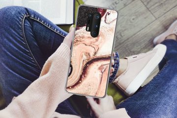 MuchoWow Handyhülle Stein - Marmor - Edelstein - Abstrakt - Natur - Rosa, Phone Case, Handyhülle OnePlus 8 Pro, Silikon, Schutzhülle