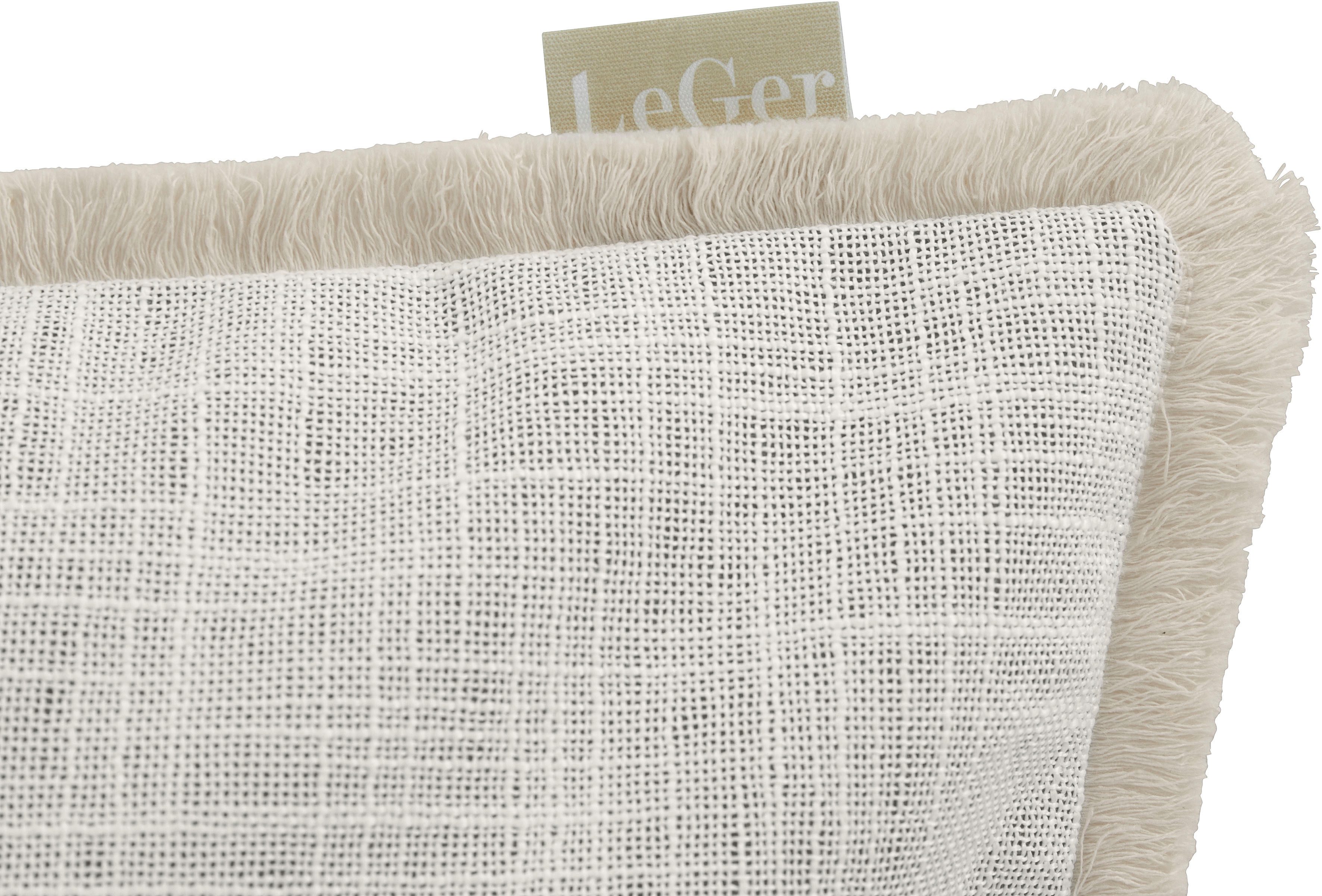 LeGer Home by Lena Gercke Dekokissen Marusha, Leinenoptik, 50x50 Dekokissen, Fransen, modern, ohne Füllung, 1 Stück – Bild 5 von 5