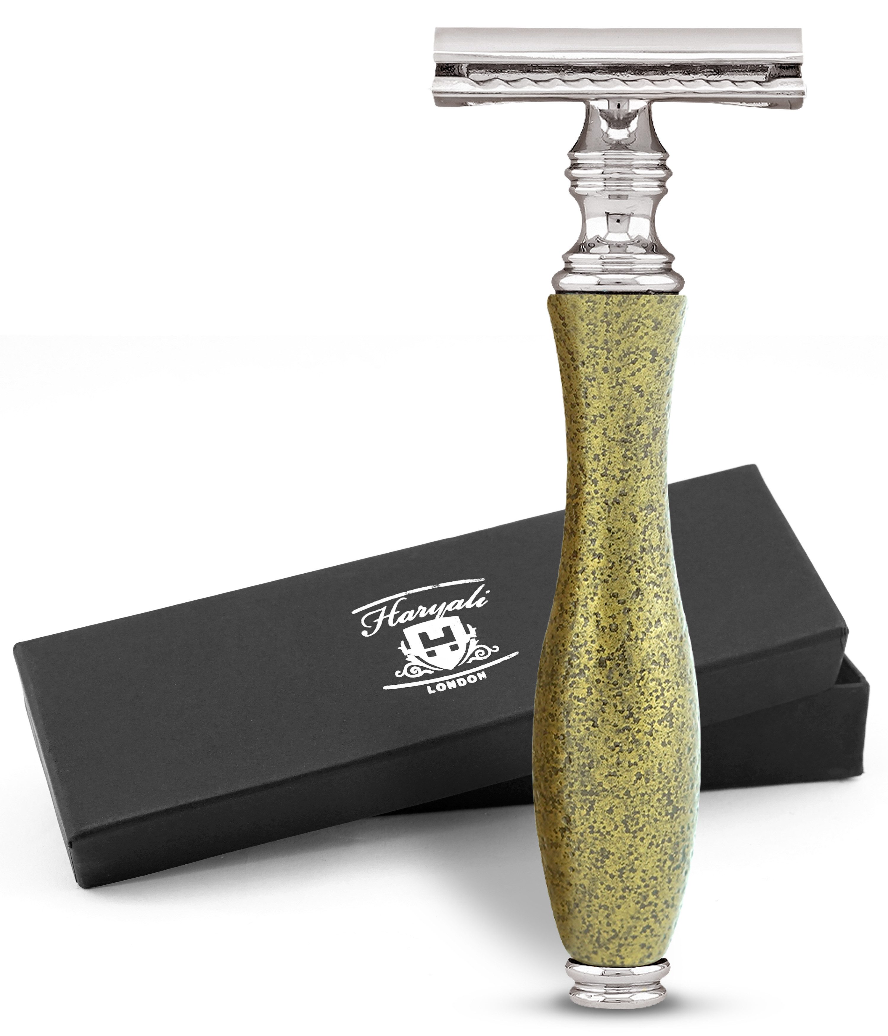 Nassrasierer Der Rasierhobel für Damen und Herren, Antik-Metallgriff, Gold