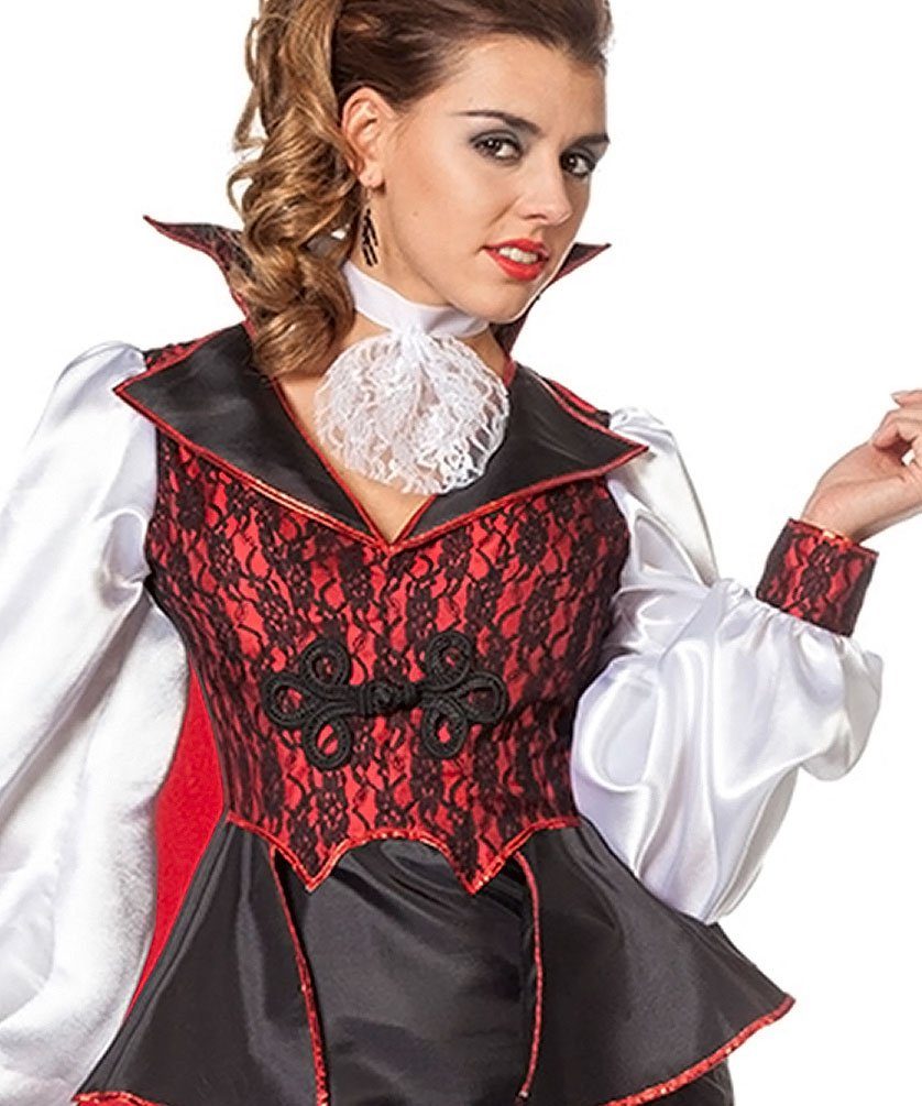 Karneval-Klamotten Vampir-Kostüm Damen Vampirkleid Figurbetontes Kleid Gothic, Sexy Vampir Kleid in schwarz rot Frauenkostüm Halloween