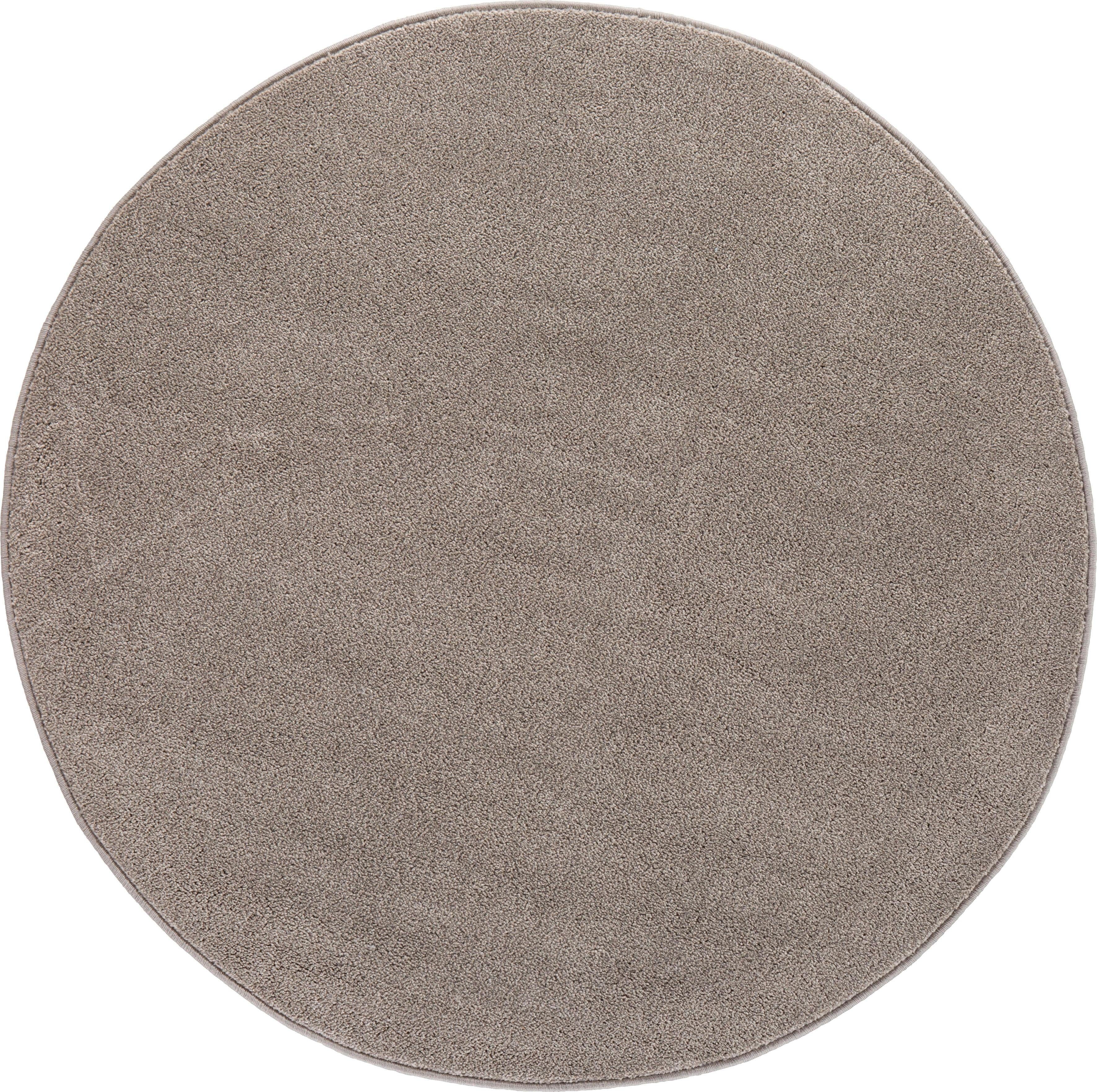 Teppich Jerez, Andiamo, rund, Höhe: 8 mm, Kurzflor, gewebt, Uni-Farben, Wohnzimmer & Schlafzimmer beige