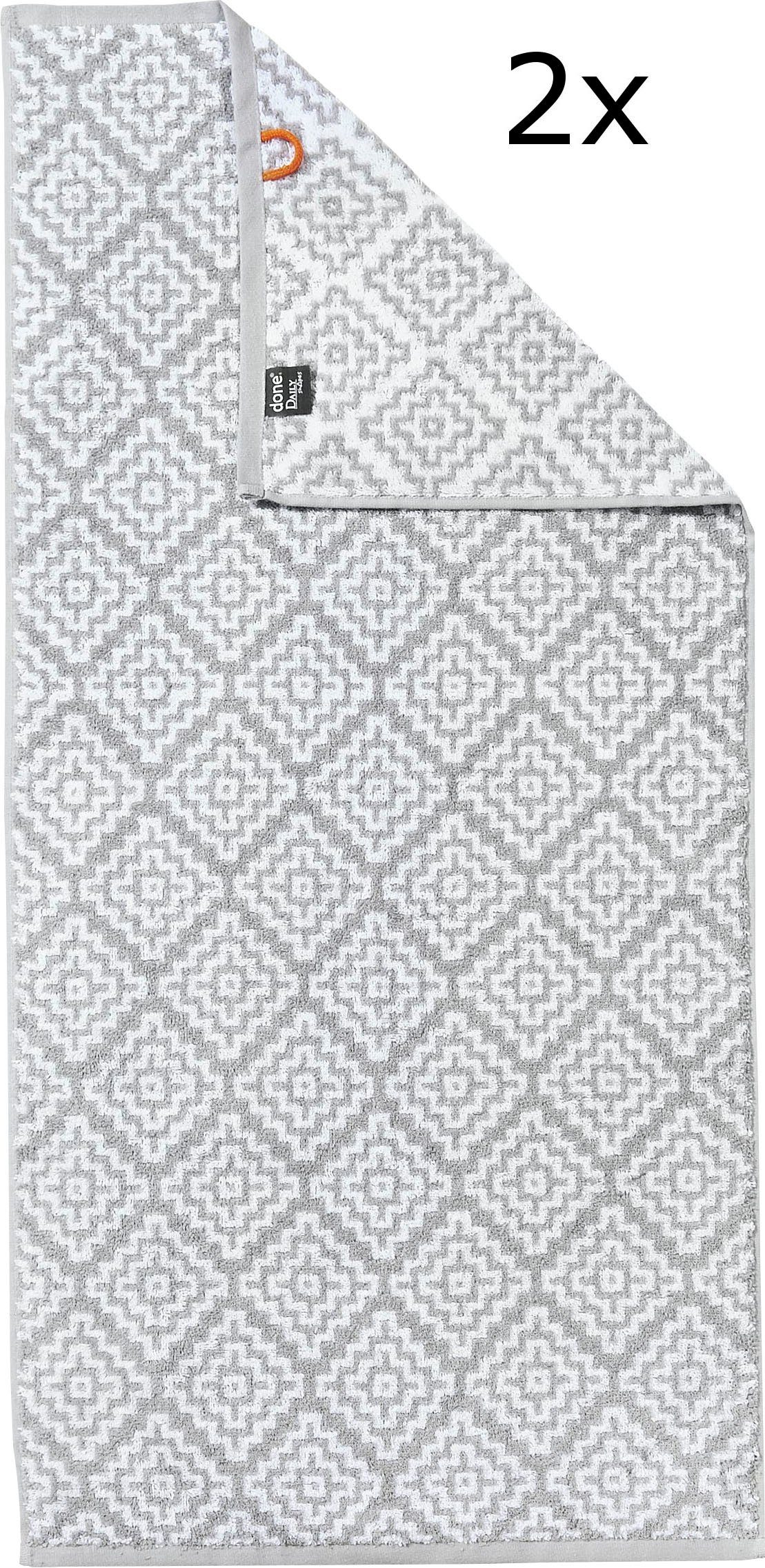 done.® Handtuch Set Daily Shapes Boho, Jacquard-Walkfrottier (Set, 2-St), Jacquardgewebe, modernes Rauten Muster