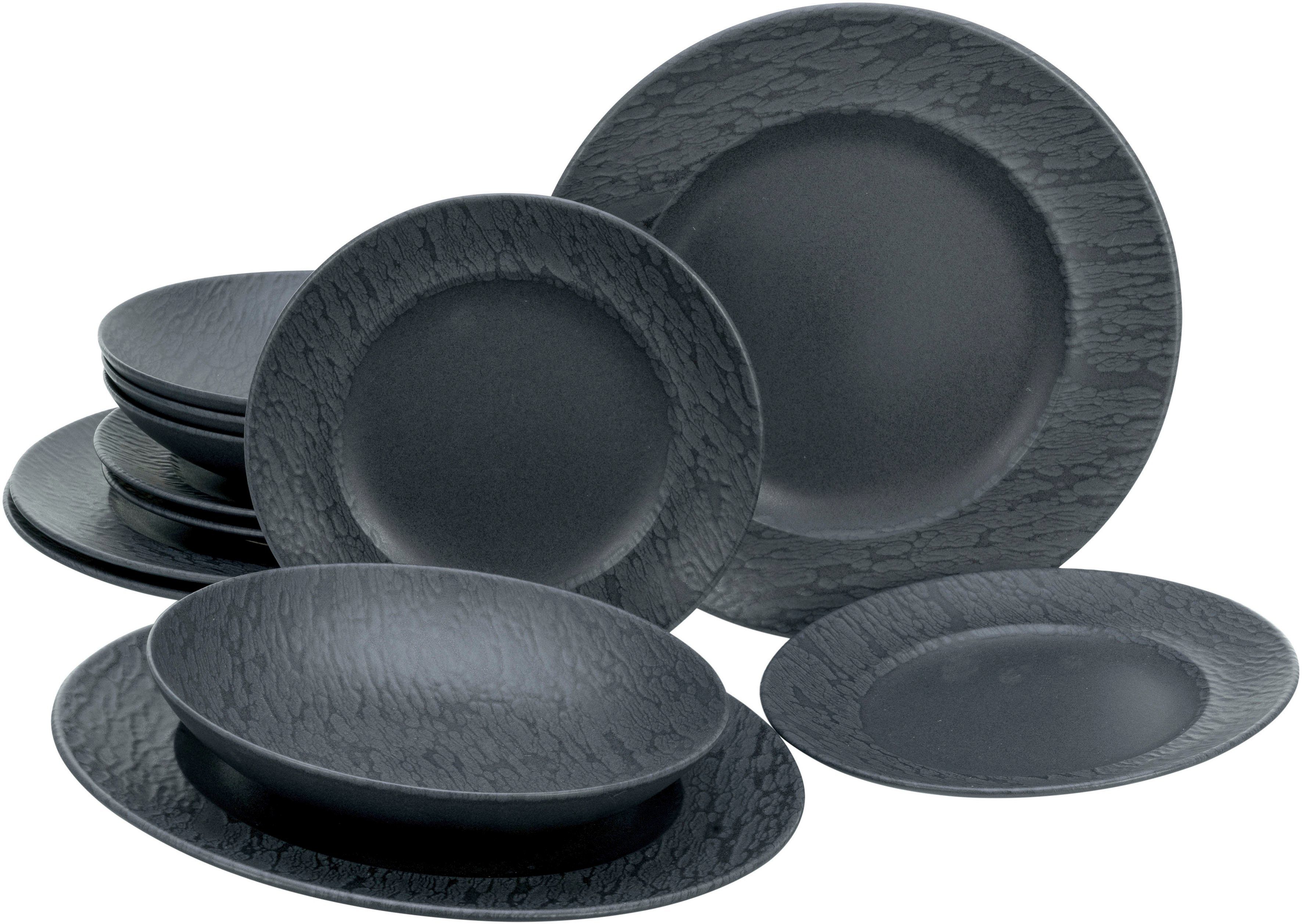 Teller-Set Geschirr-Set Schiefer