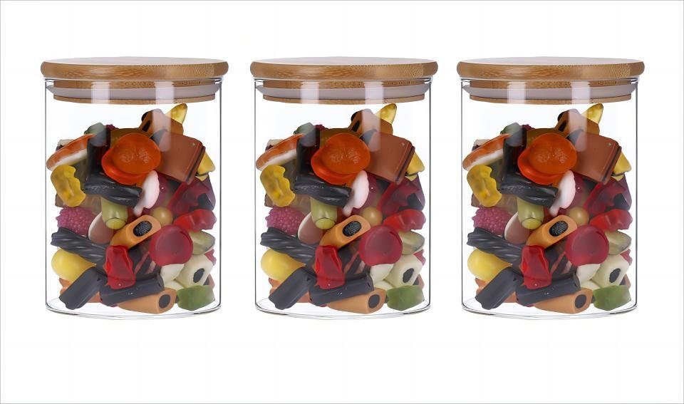 Simloveve Vorratsglas Stapelbares und Luftdichtes Vorratsglas 3er Set, (3-tlg), Vorratsdosen, Kaffeedose, Keksdose mit Deckel