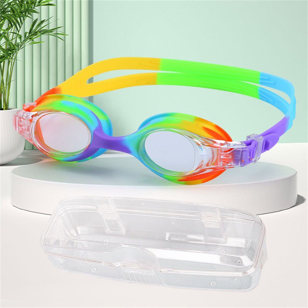 Dsen Schwimmbrille Brillenetui mit Schwimmbrille für Kinde,Anti-UV-Schwimmbrille