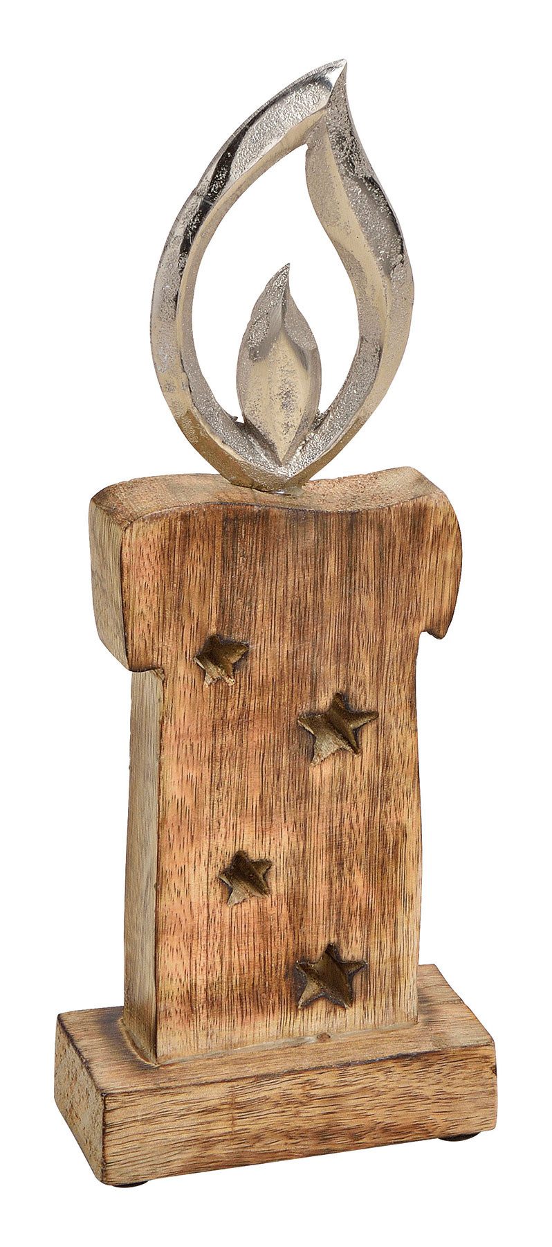 Levandeo® Weihnachtsfigur, Weihnachtsdeko Kerze Mangoholz H27cm Deko Aufste günstig online kaufen