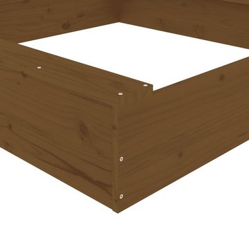 vidaXL Sandkasten Sandkasten mit Sitzen Honigbraun Quadratisch Massivholz Kiefer