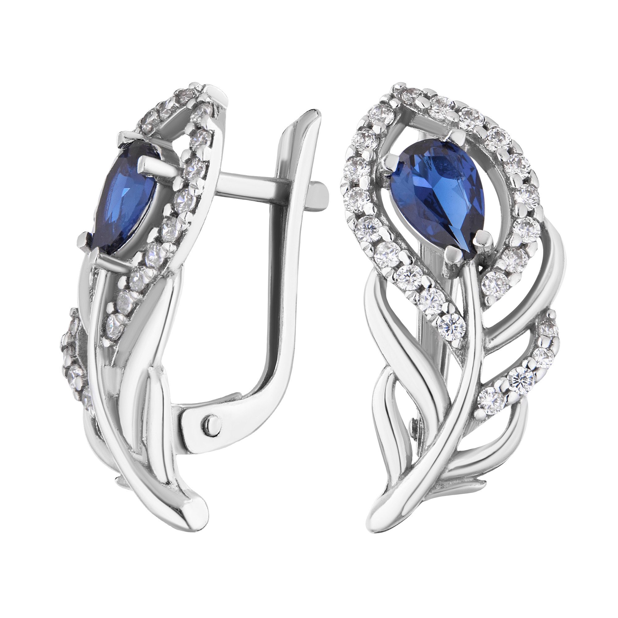 Secretforyou Creolen-Set Ohrringe Kreolen 925 Silber Saphir Zirkonia Steine Echtschmuck, 925 Sterling Silber