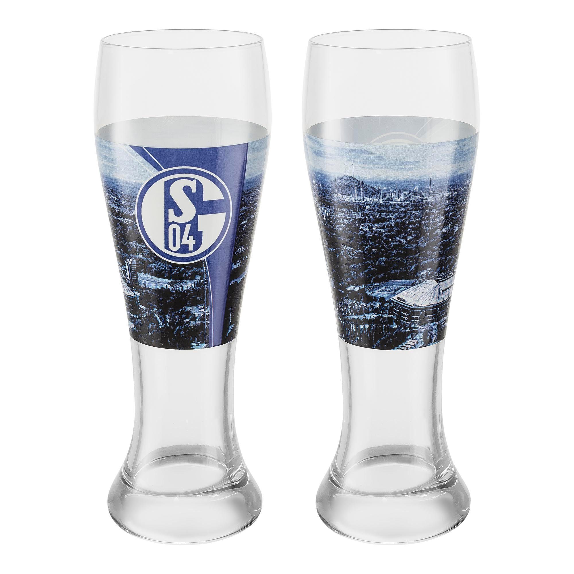 FC Schalke 04 Bierglas Weizenbierglas 2er-Set, 2-tlg., Glas