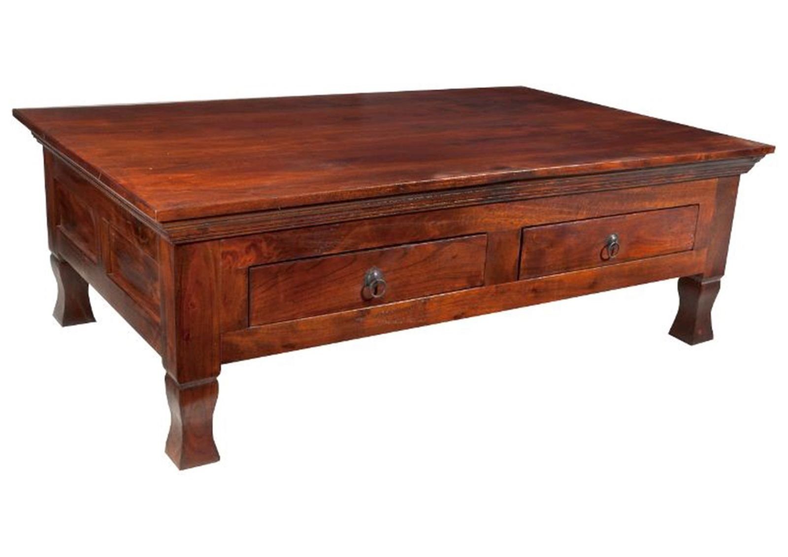 Massivmoebel24 Couchtisch Couchtisch Akazie 120x75x40 nougat günstig online kaufen