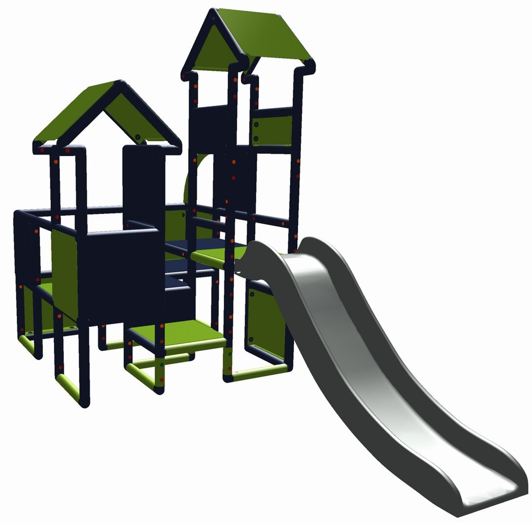 move and stic Klettergerüst "Moritz" Motoriktrainer für Kleinkinder mit Rutsche Konstruktions-Spielset, (aus recyclebarem UV-beständigem Kunststoff), Indoor Outdoor, für das Kinderzimmer oder den Garten