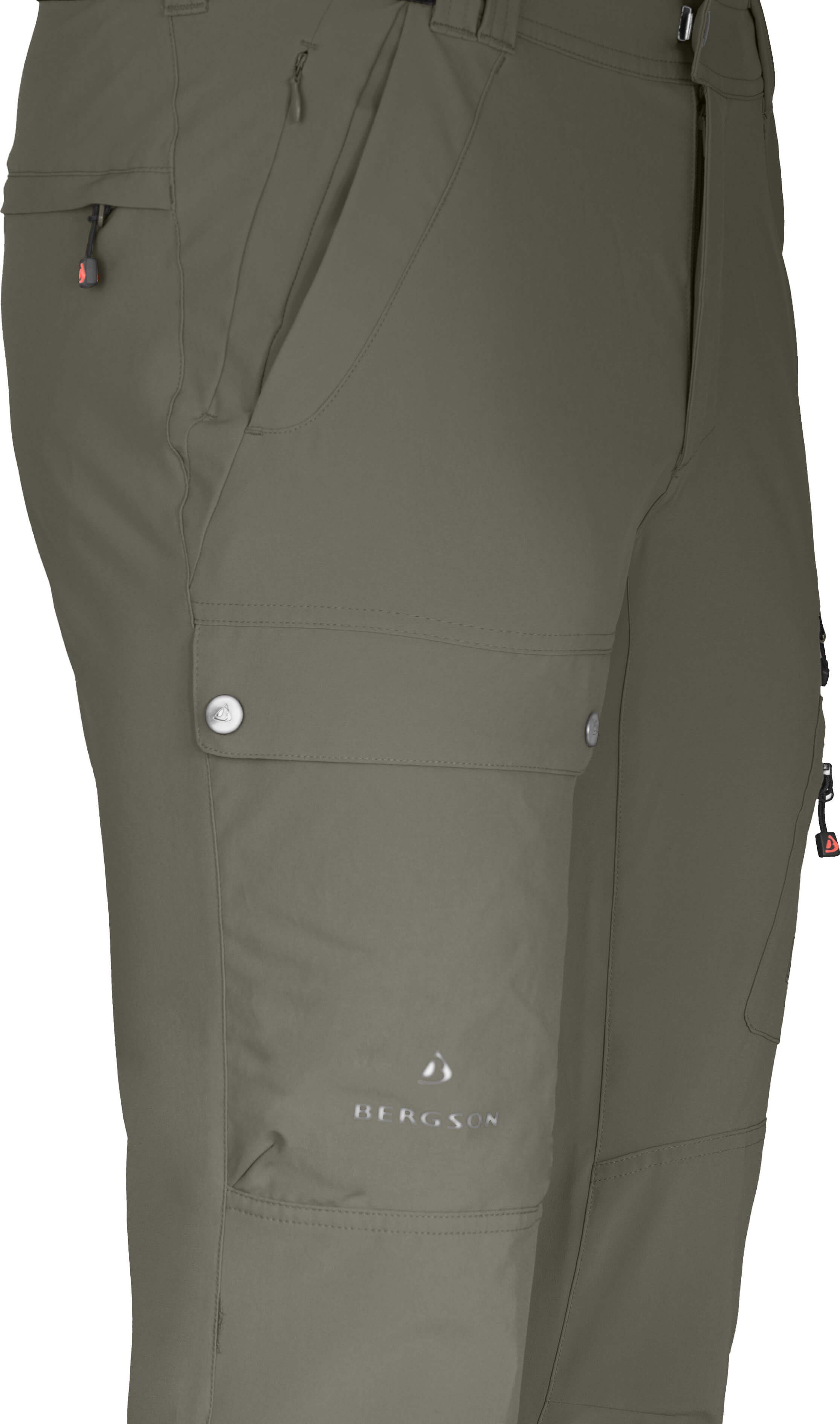 FROSLEV Wanderhose, Taschen, Normalgrößen, COMFORT recycelt, Outdoorhose 8 elastisch, grau/grün Bergson Herren