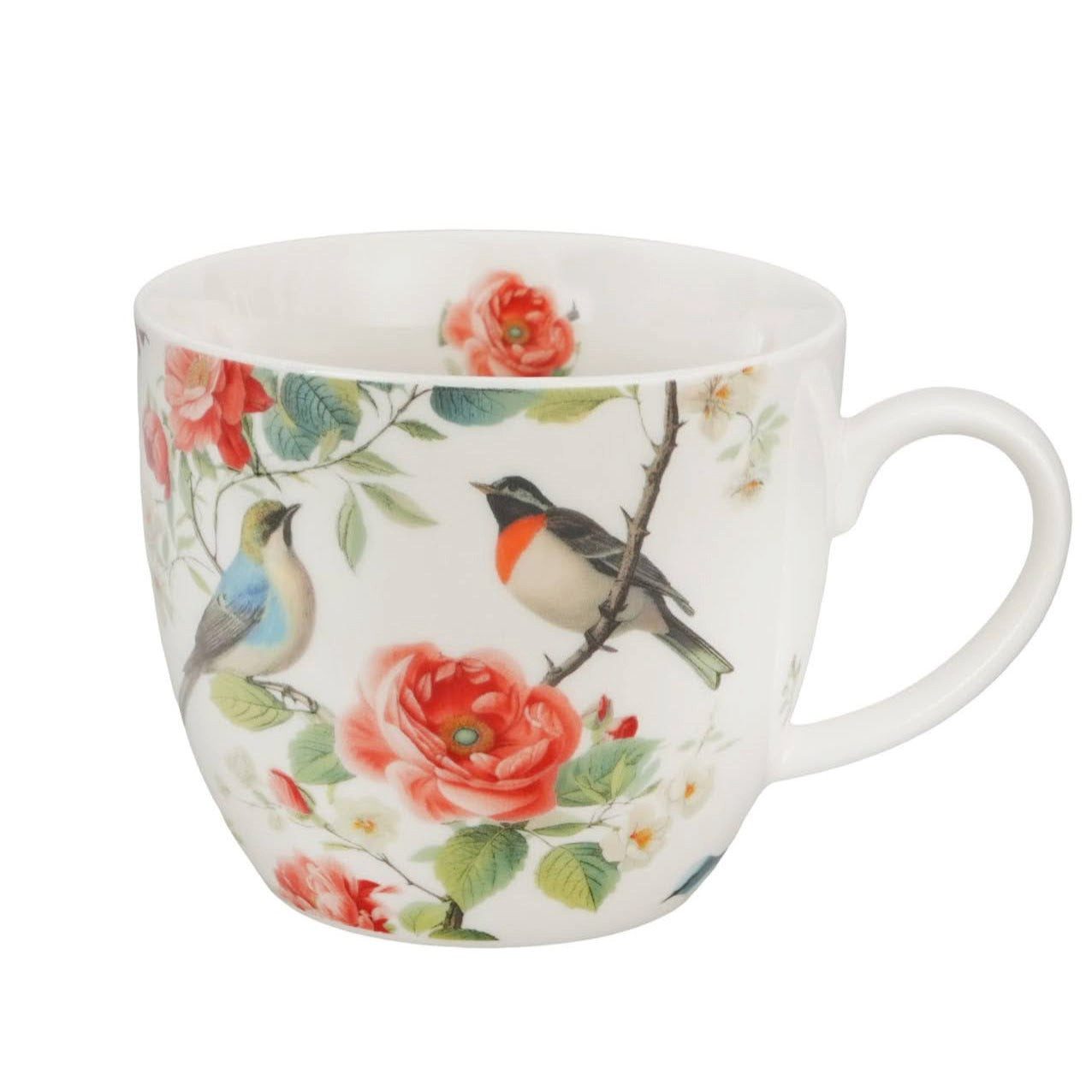Duo-Gift Tasse DUO Porcelain – Tasse April im Geschenkkörbchen (460 ml) Vögel