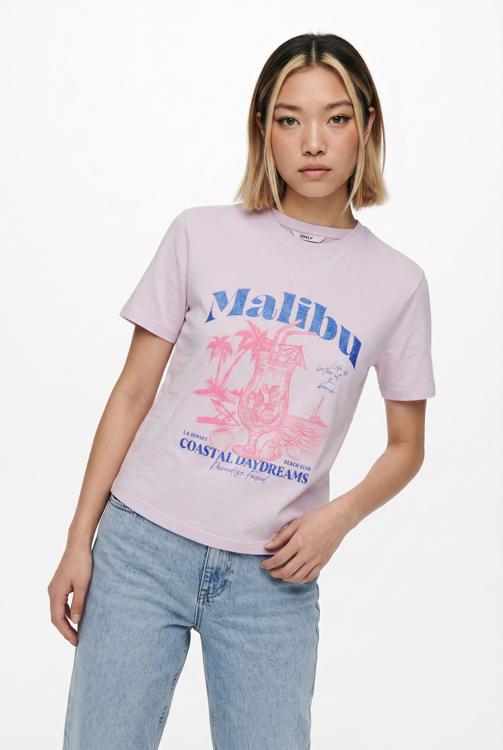 ONLY Kurzarmshirt ONLDINA S/S CLUB TOP BOX JRS Baumwolle, regular fit, Rundhals