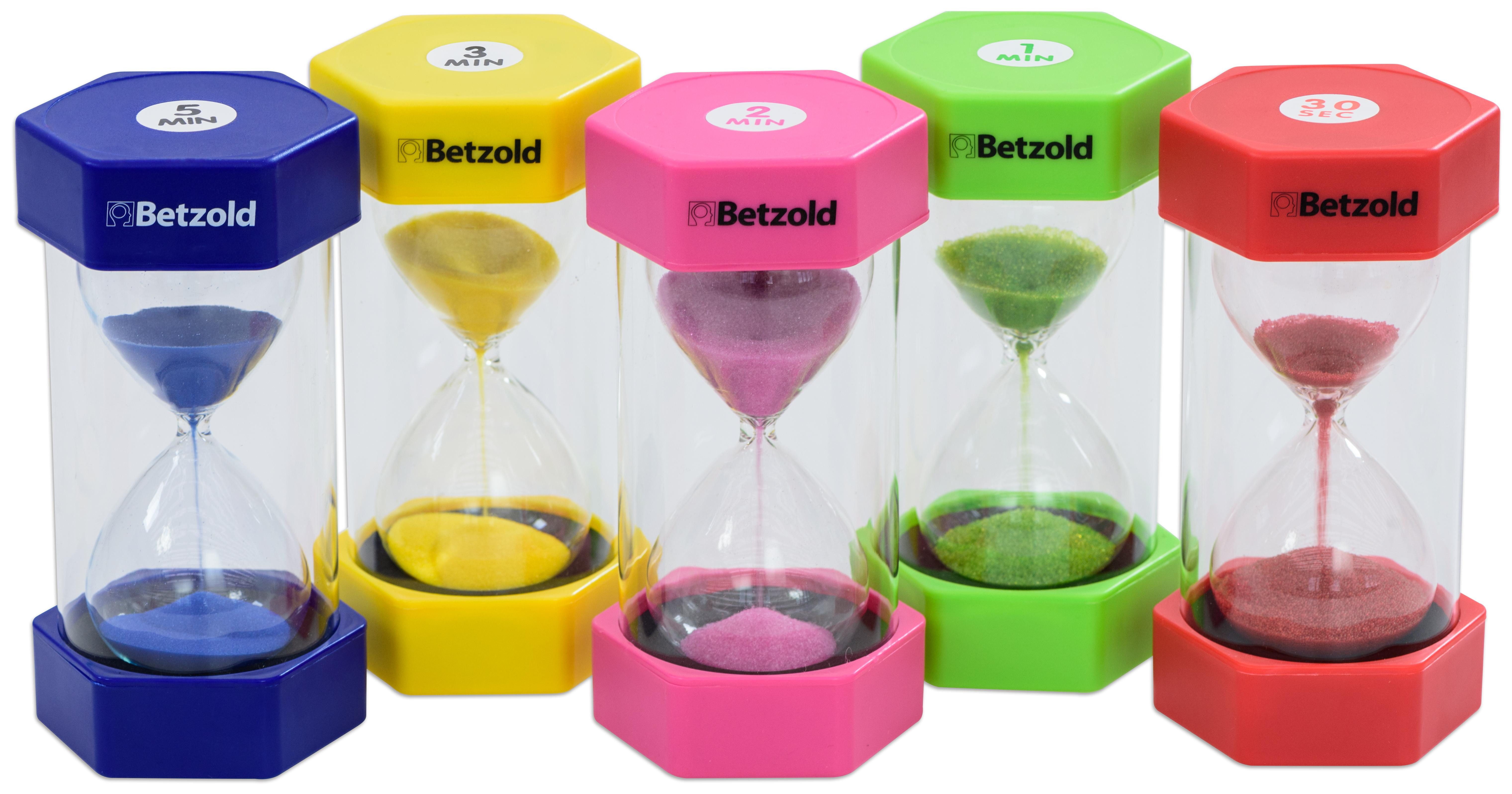 Betzold Sanduhr Sanduhren-Set Shorttimer (1, 2, 3, 5 min. und 30 sek)