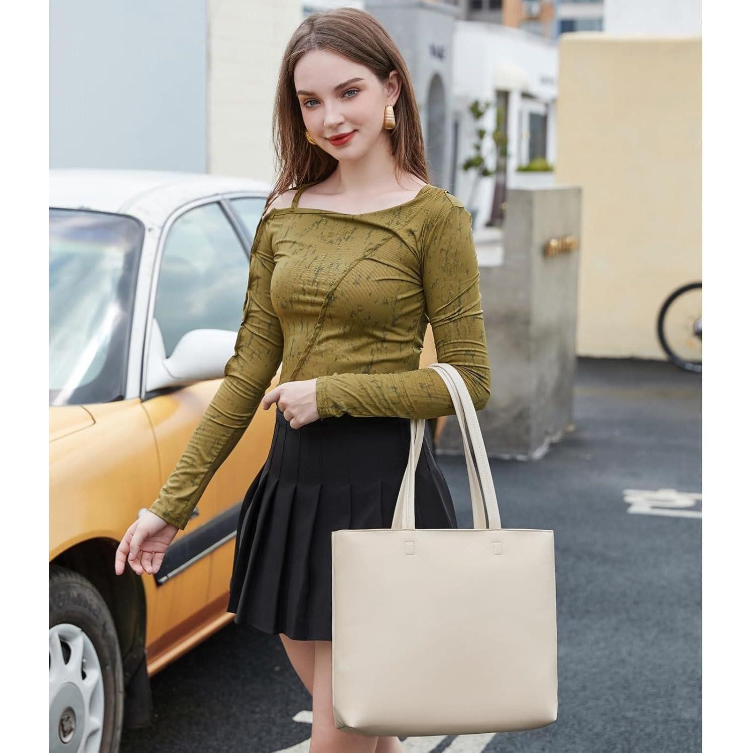 LuxusKollektion Henkeltasche Damen Henkeltasche PU Leder Tote für Arbeit Schule Einkauf