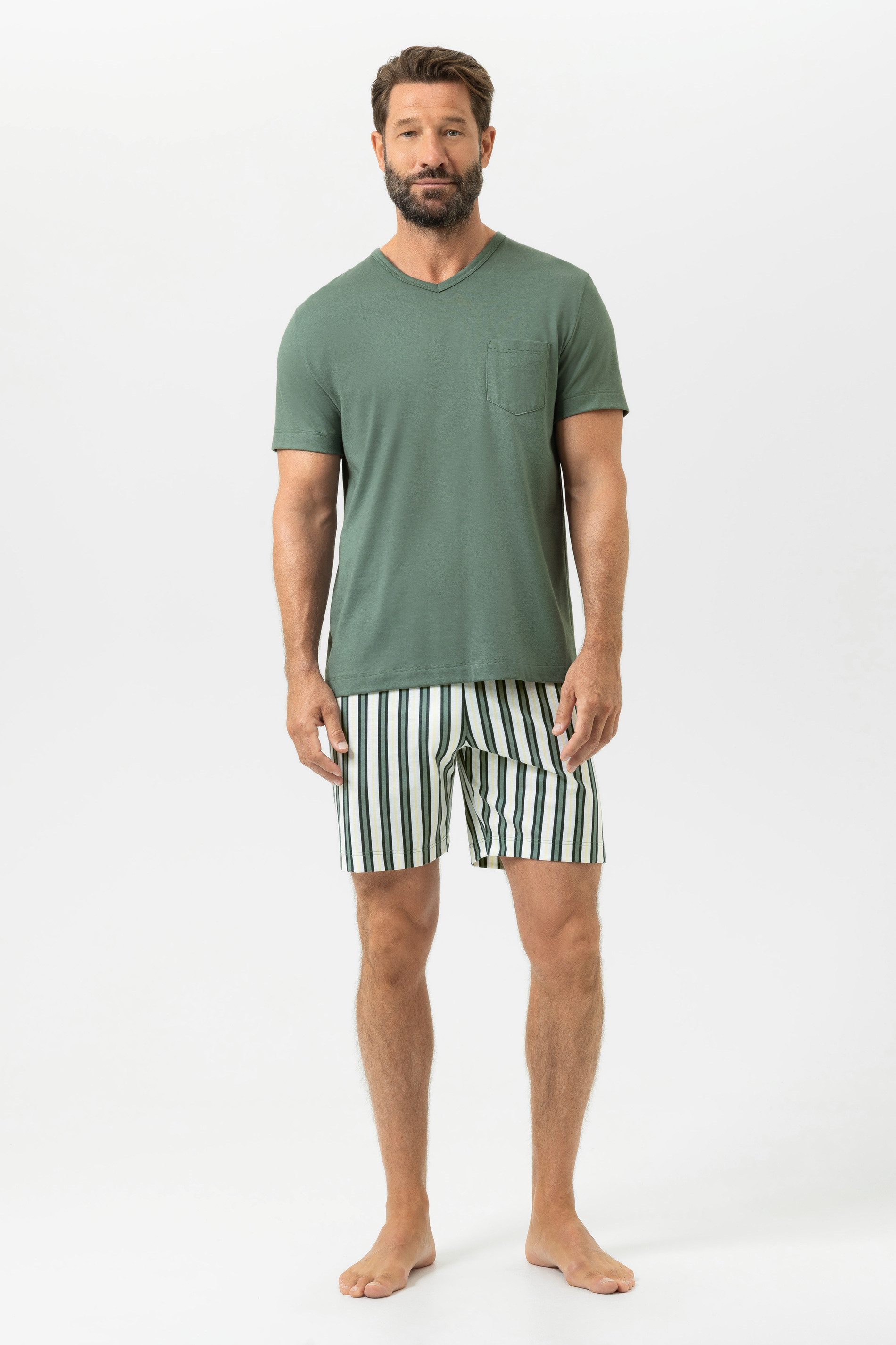 Schlafanzug Mey Anzug kurz Serie Palm Stripes Gestreift Pyjama