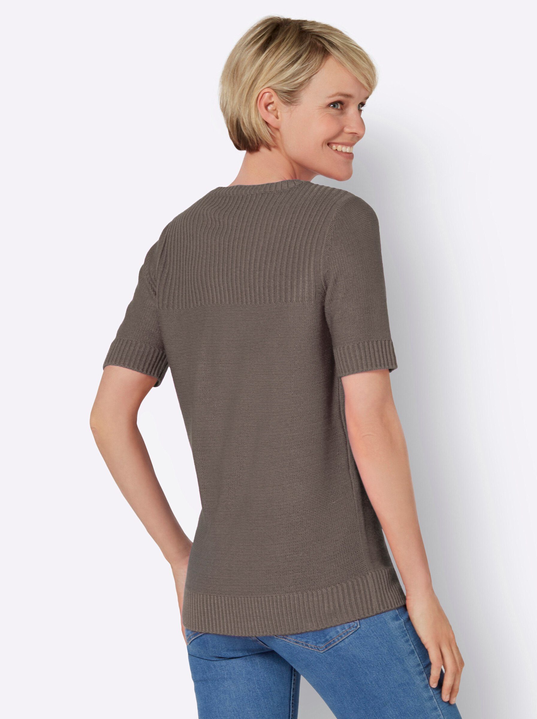 Sieh an! Strickpullover Kurzarmpullover günstig online kaufen