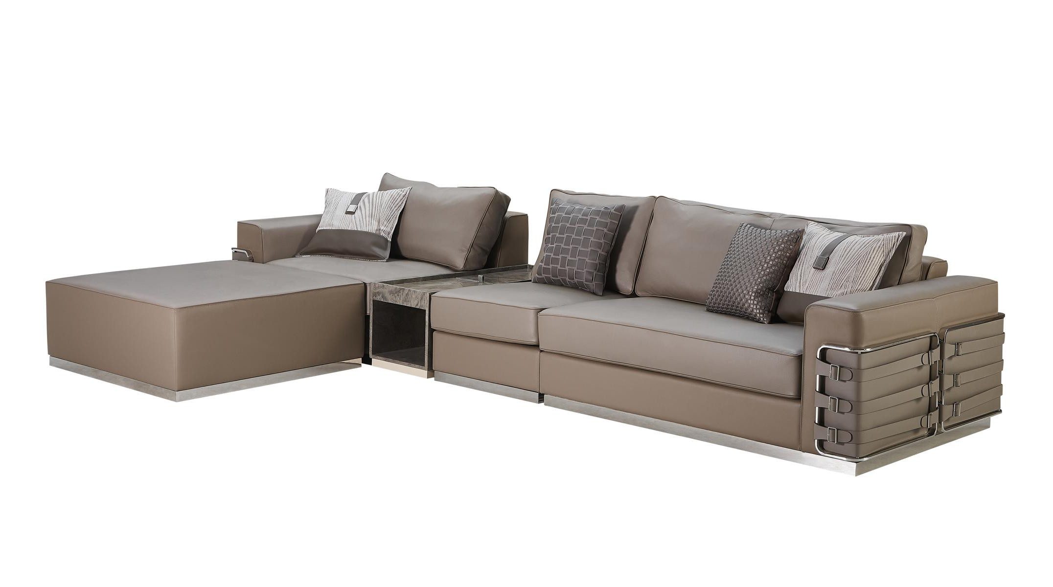 Xlmoebel Ecksofa Eckcouch aus Leder oder Stoff mit modernem Design und Komfort, Ecksofa, Hergestellt in Europa