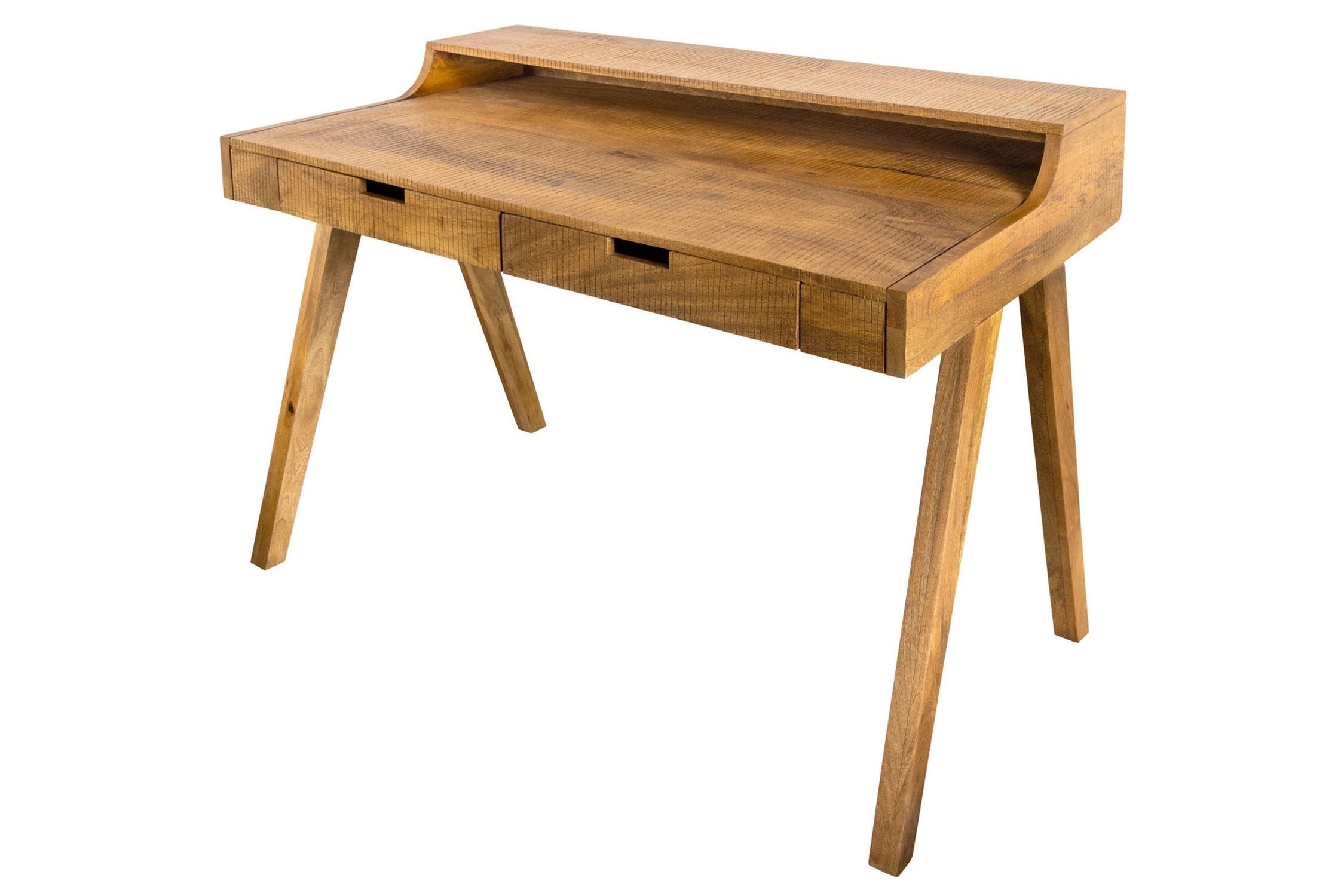 Licht-Erlebnisse Schreibtisch CAIRO, mit Schublade aus Mango Holz in Natur 120 x 86 x 70 cm (BxHxT)