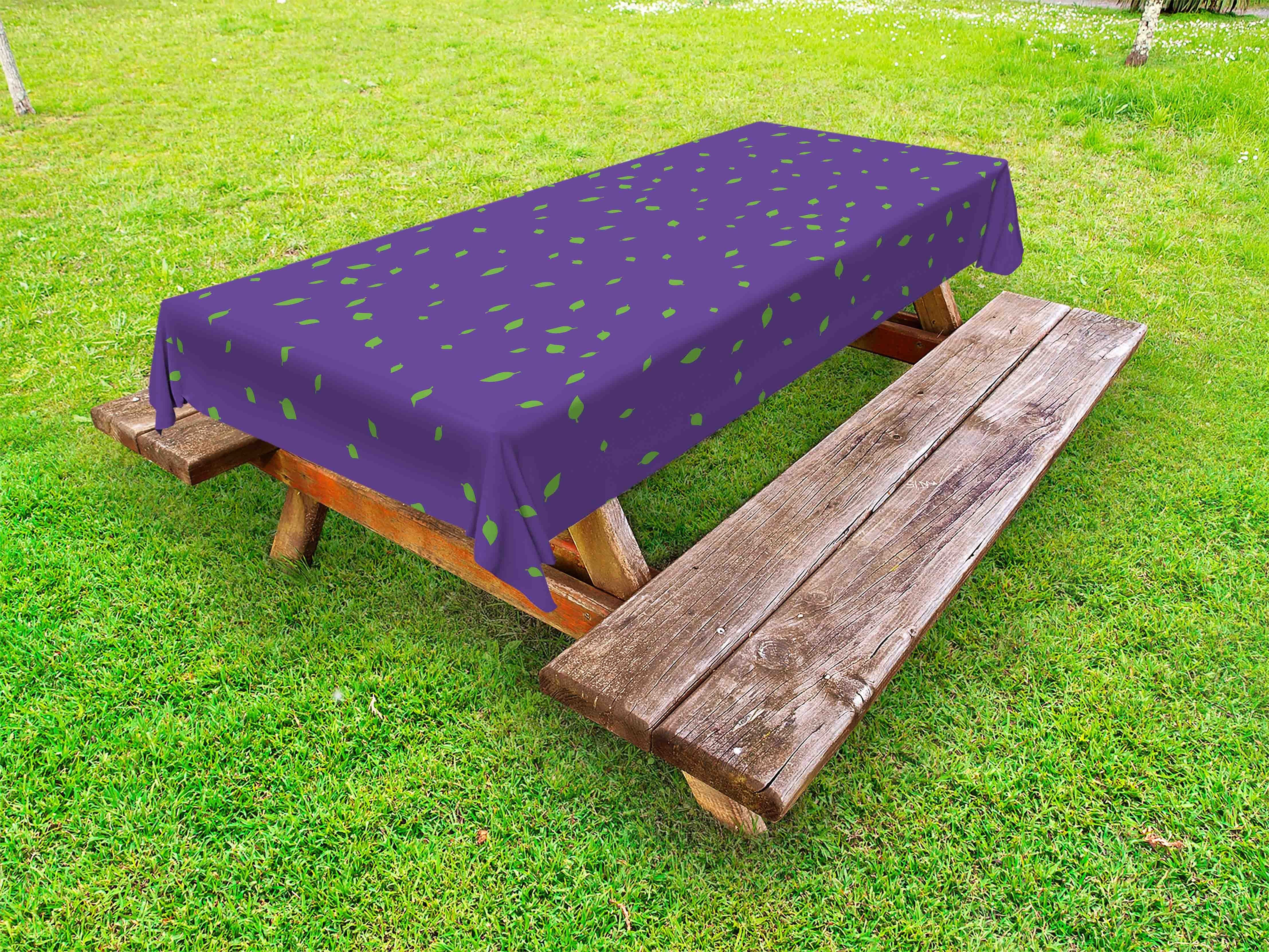 Birken-Blätter-Motiv waschbare Picknick-Tischdecke, Tischdecke Grün dekorative Lila Abakuhaus und