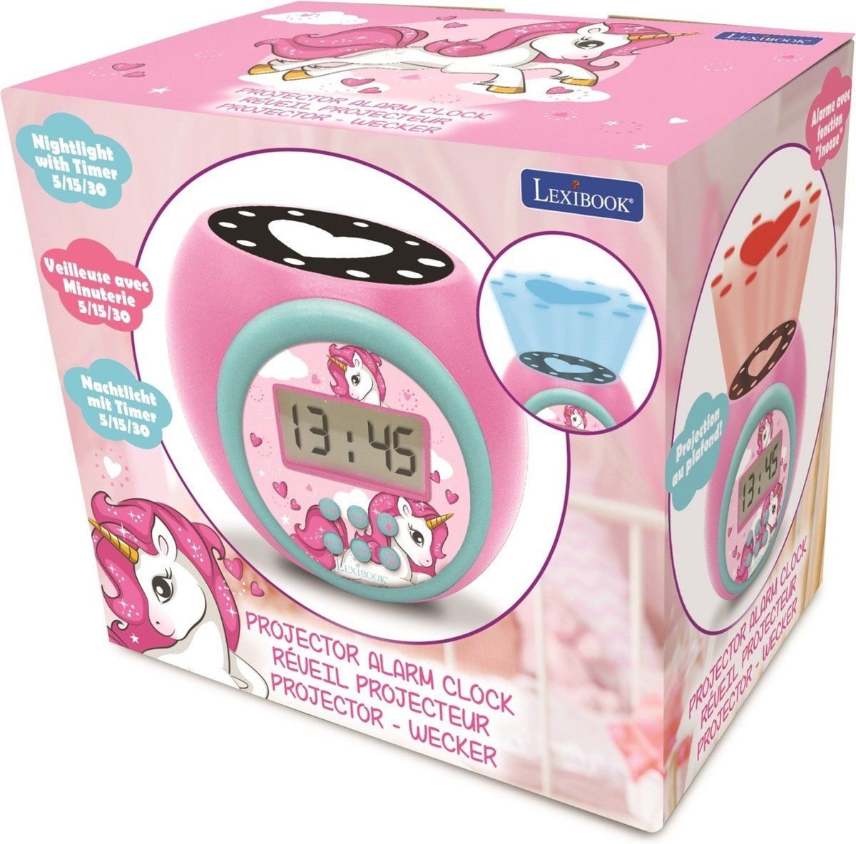 Lexibook® Wecker Unicorn Projektor-Wecker LCD-Anzeige und magische Deckenprojektion