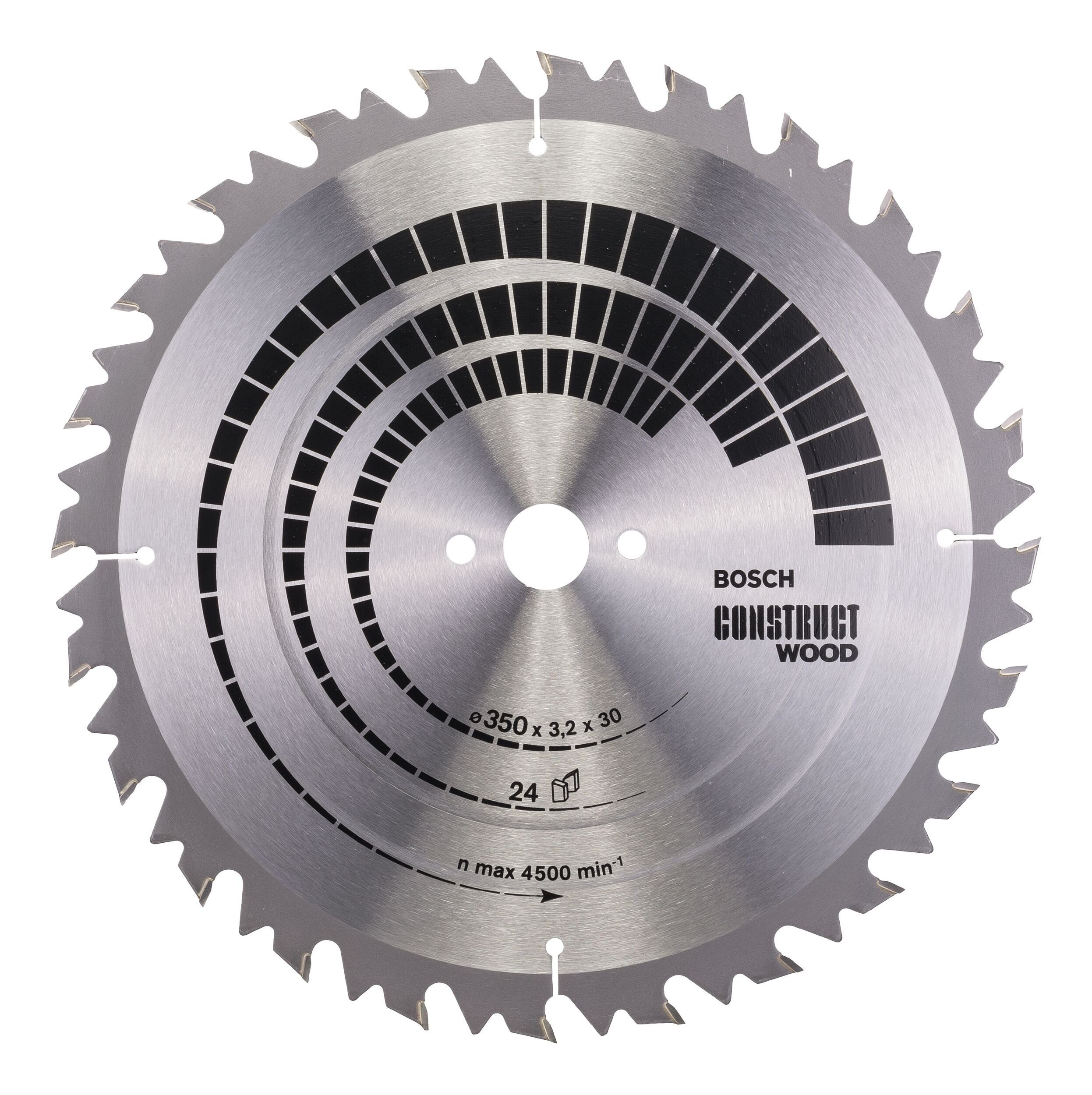 BOSCH Kreissägeblatt, Construct Wood 24Z - 350 x 30 x 3,2 mm