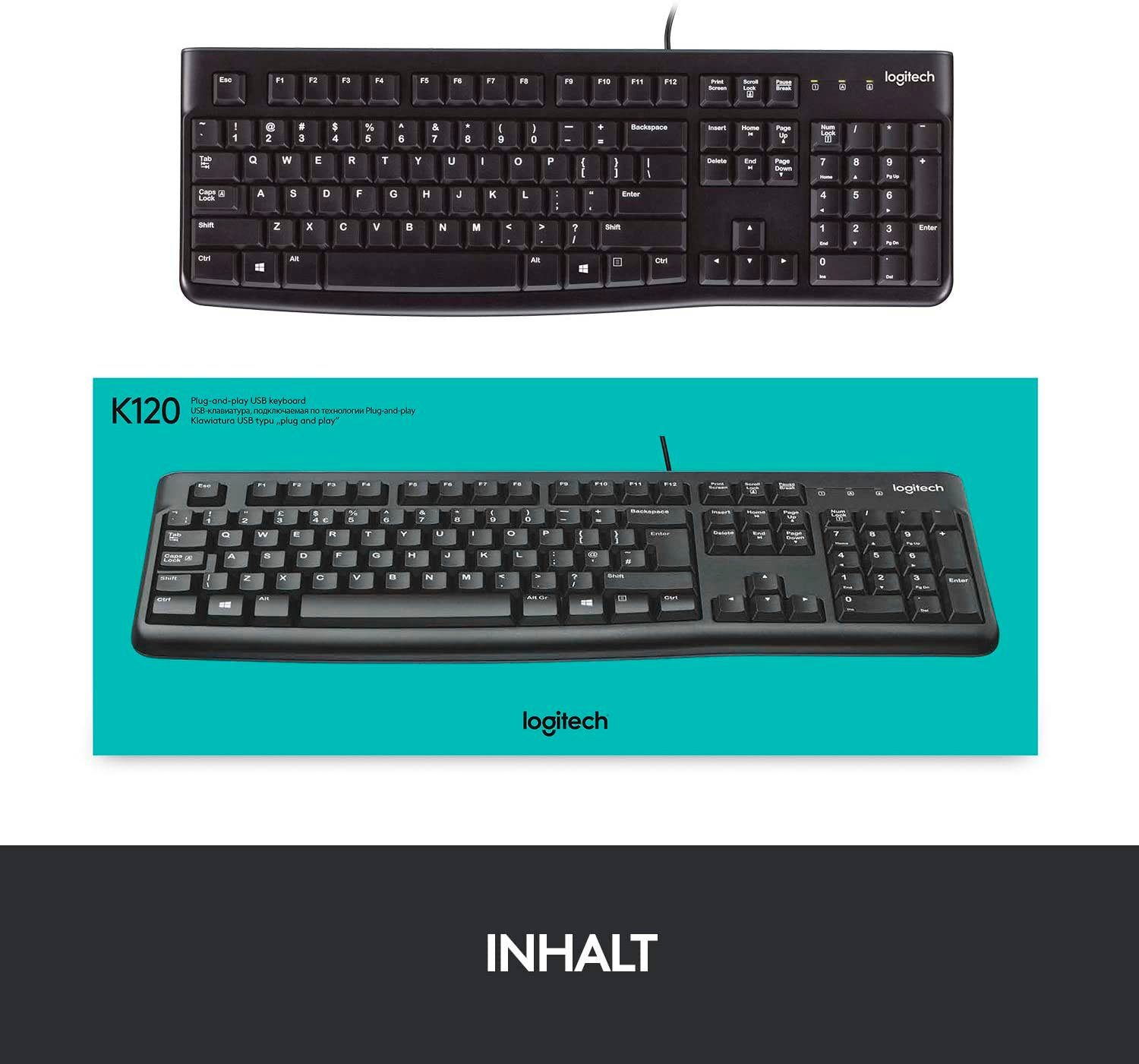 PC-Tastatur Logitech for Business Weiss Keyboard K120