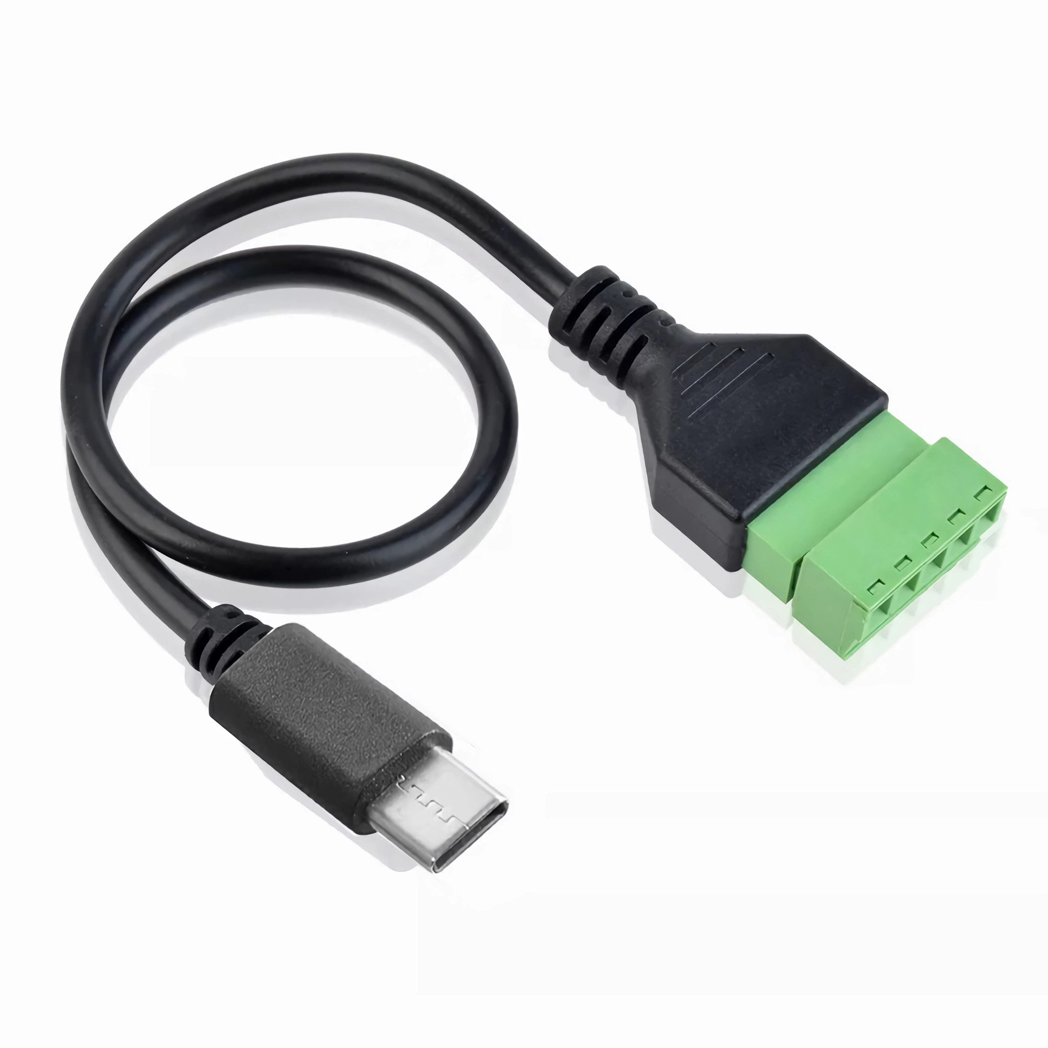 Bolwins M09 USB Typ-C auf 5pol Schraubklemme Block Connector Kabeladapter Computer-Kabel, USB Typ-C Stecker, 5-polige Schraubklemme Block Connector (60 cm), Lötfrei, Plug-and-Play, stabile Signalübertragung