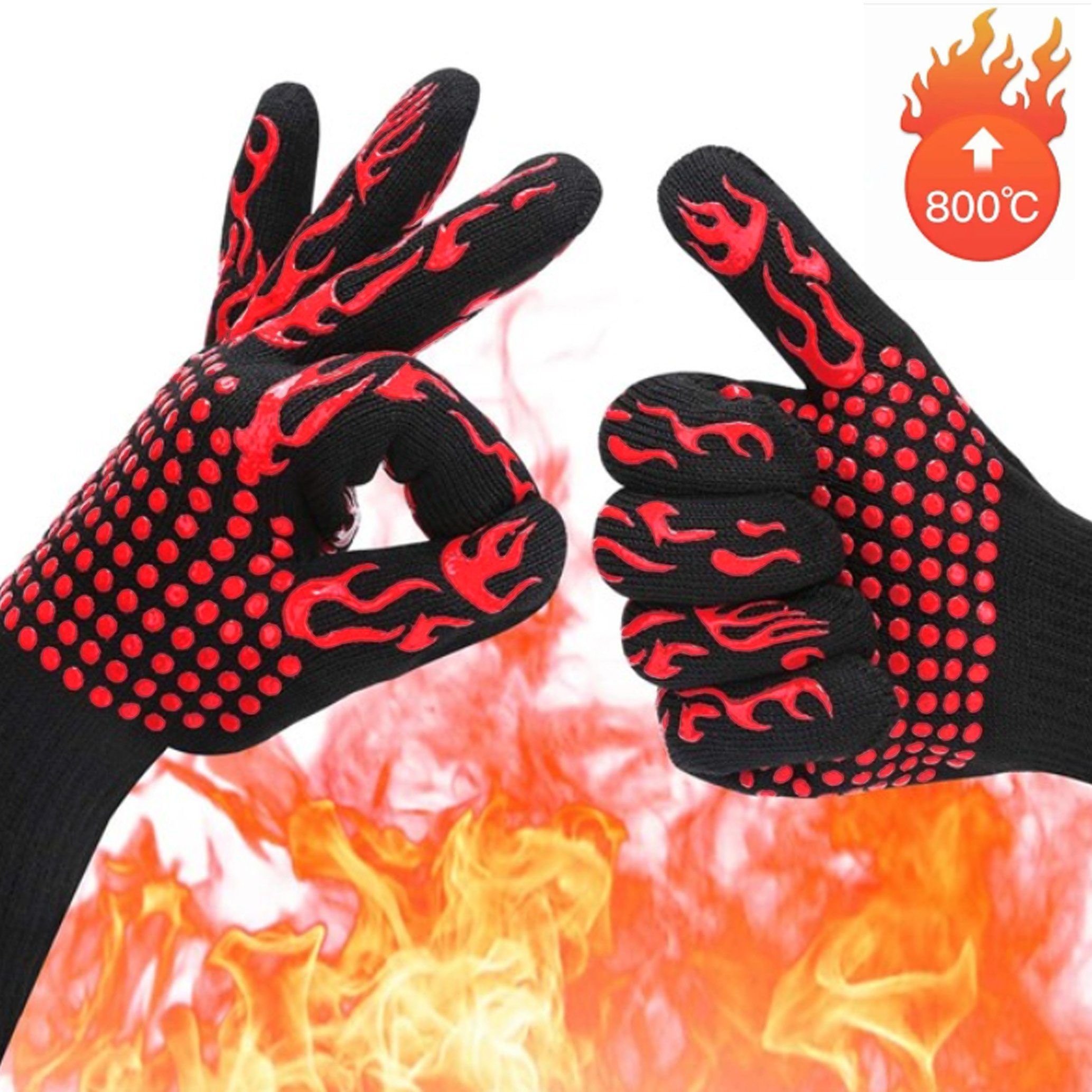 neu GOLDEN Grillhandschuhe Grillhandschuhe hitzebeständig BBQ Grill für feuerfeste Kochhandschuhe