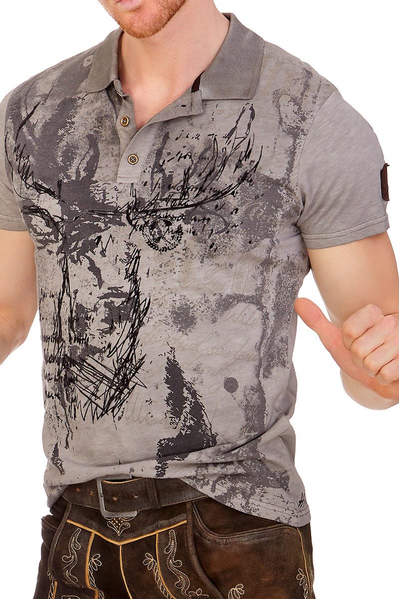 Hangowear Trachtenshirt Trachtenshirt Herren - CASPER - grau