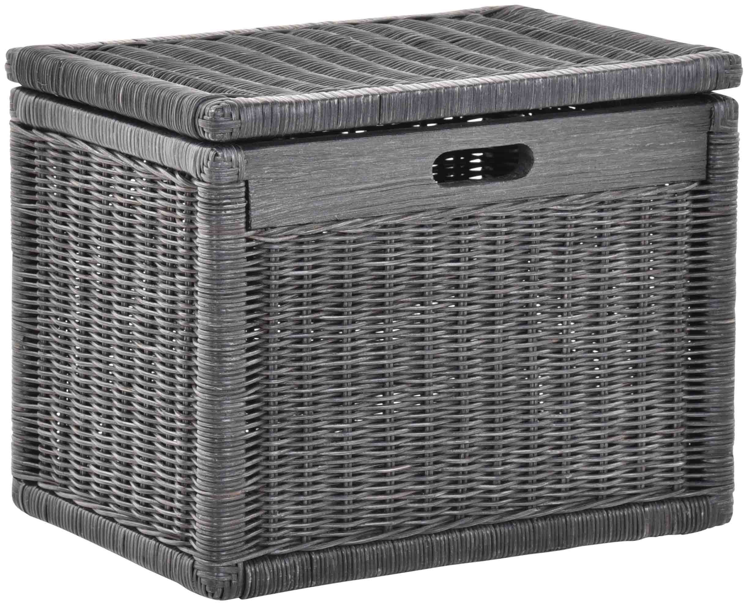 Krines Home Aufbewahrungskorb Hoher Korb mit Deckel Rattan geflochten Regalkorb Aufbewahrungsbox, Mit Inlett