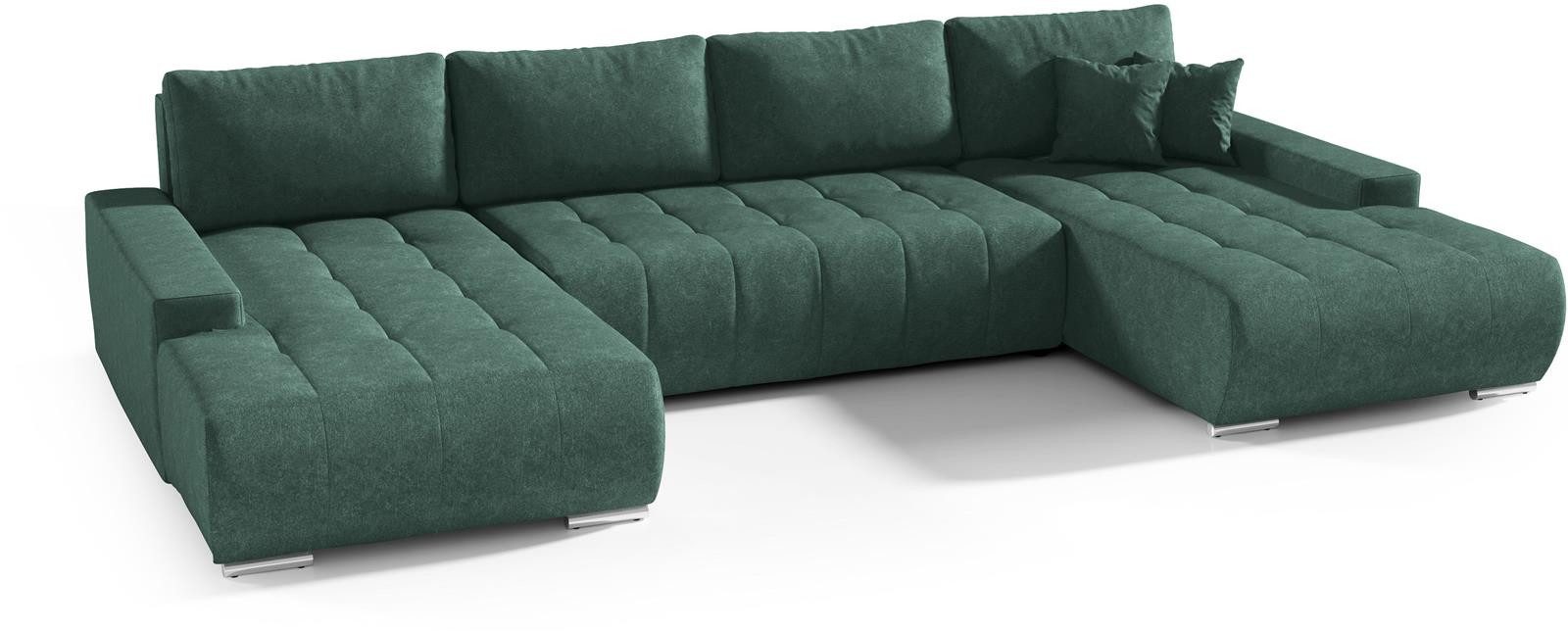Compleo Ecksofa mit Schlaffunktion aus Velourstoff günstig online kaufen