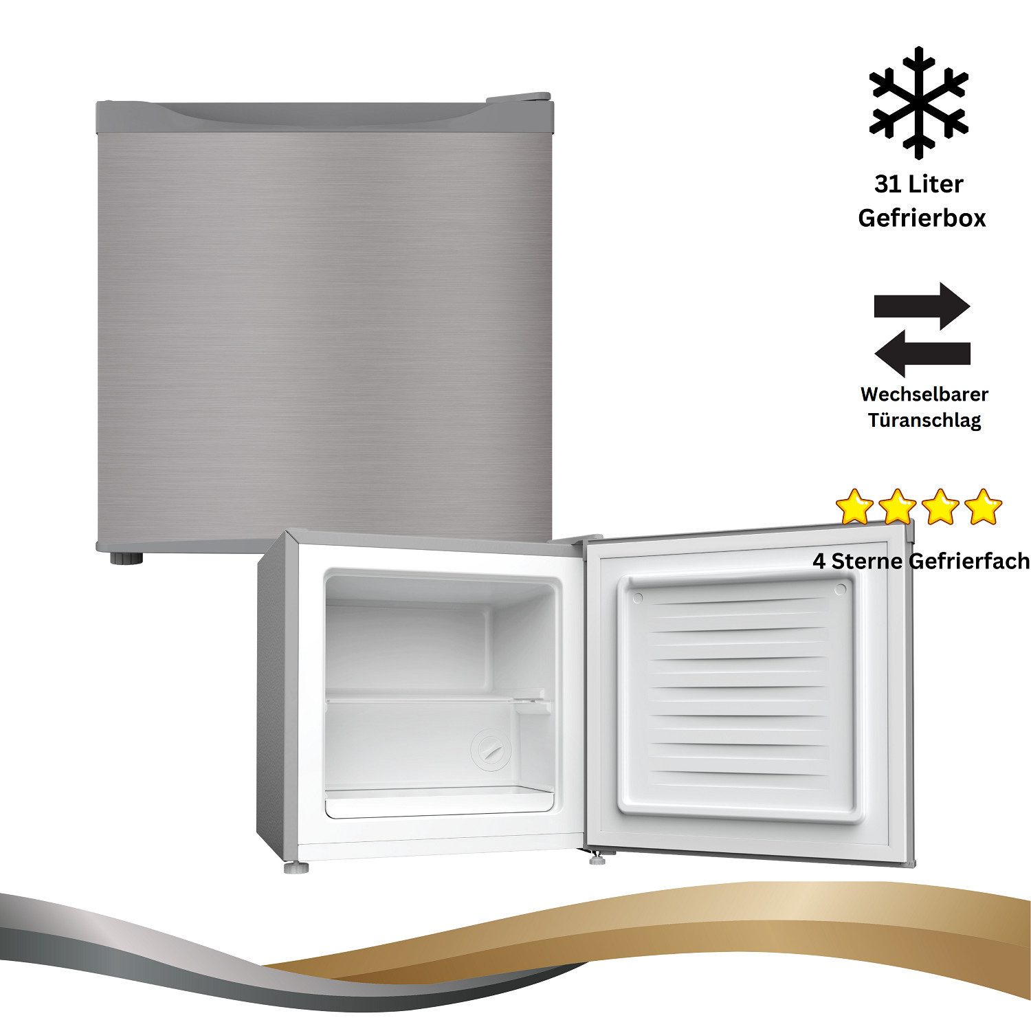 YUNA Gefrierschrank Serebro Frost XS N, 49.6 cm hoch, 47.4 cm breit, silbern