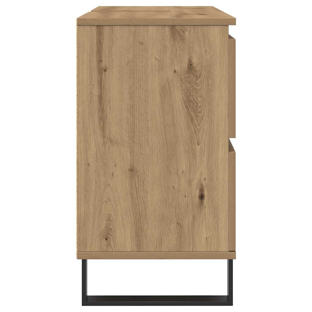 vidaXL Badezimmerspiegelschrank Waschbeckenunterschrank Artisan-Eiche 80x33x60 cm Holzwerkstoff (1-St) – Bild 5 von 5